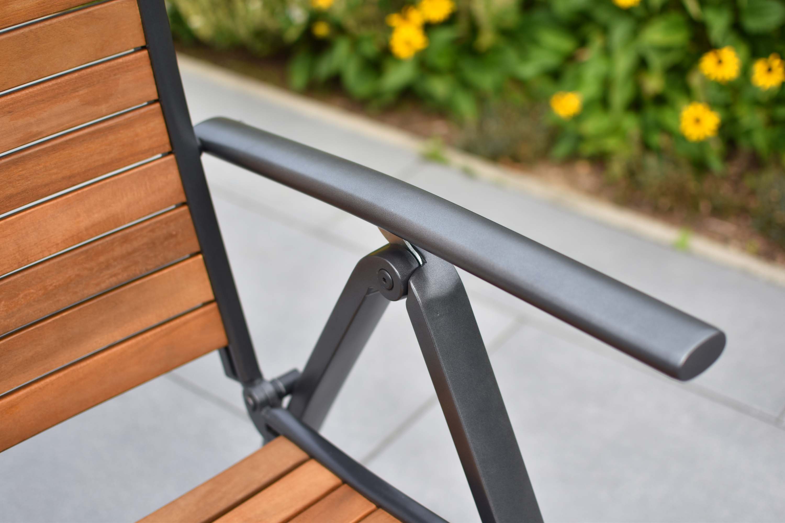 Santorin Set 5tlg., 4 Klappsessel, Ausziehtisch 150 (200) x 90 cm