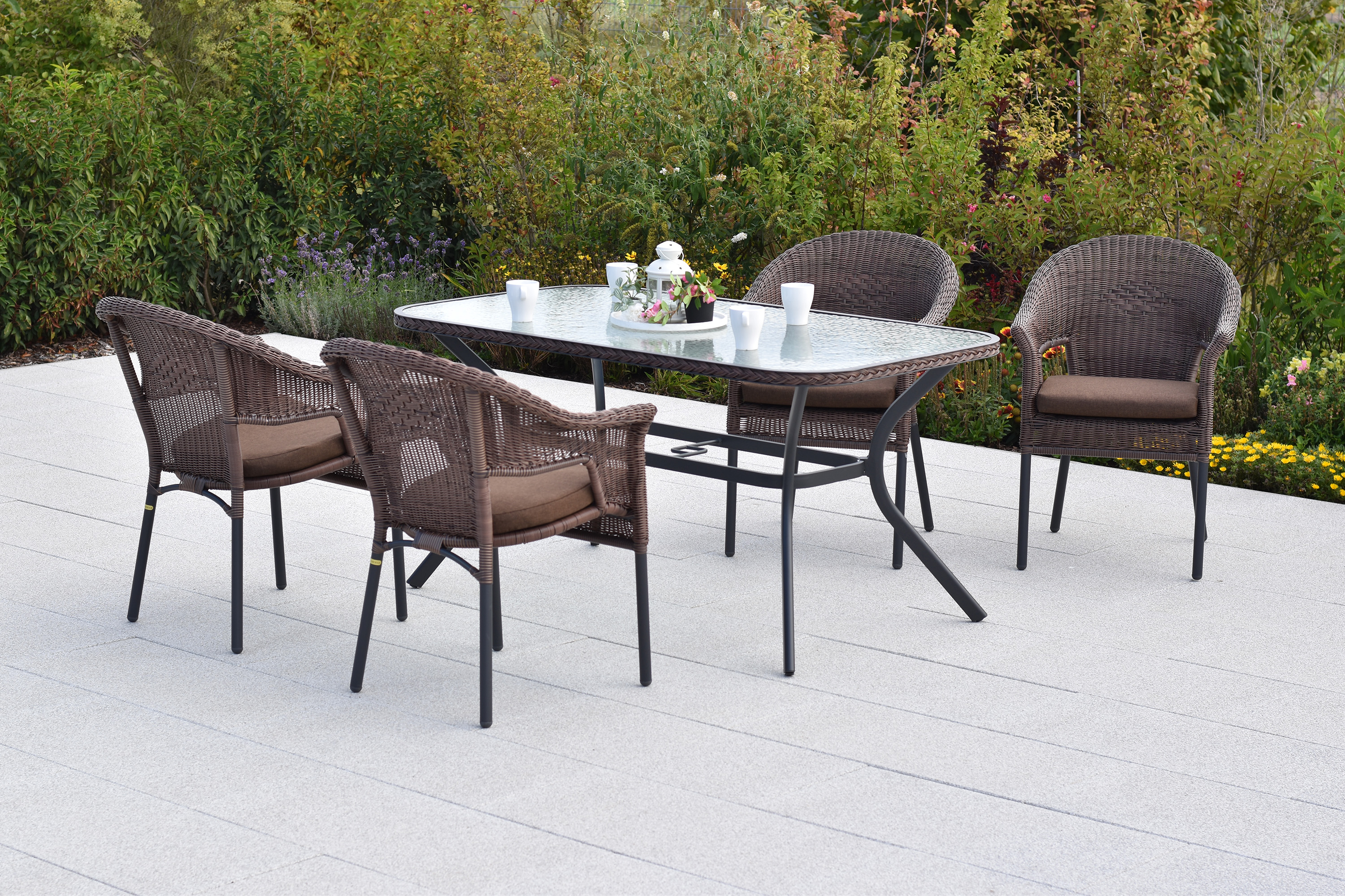 Ravenna Set, 9tlg., Tisch 150 x 85 cm, inkl. Kissen, braun Ravenna Set, 9tlg., Tisch 150 x 85 cm, inkl. Kissen, braun