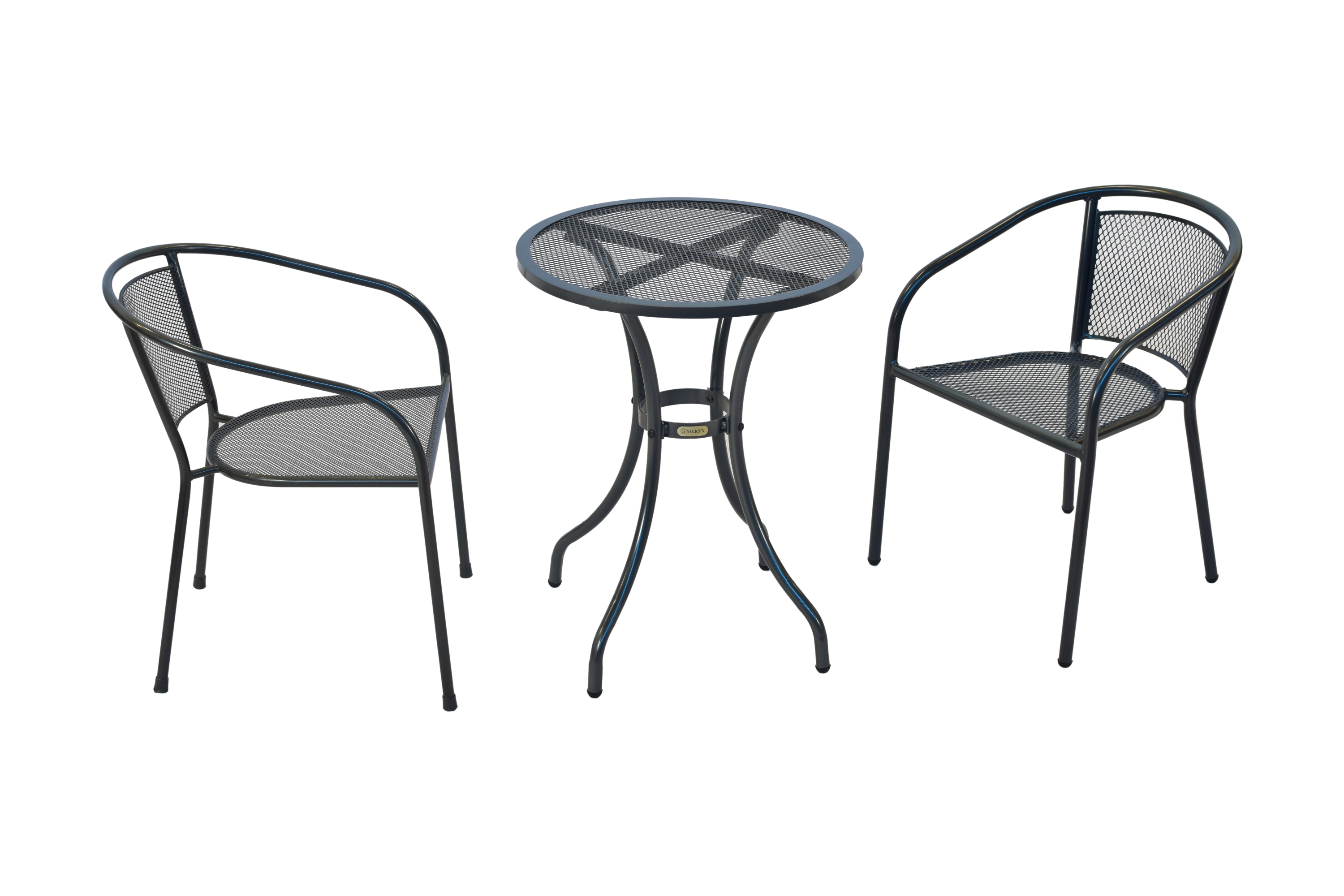 Delos Set 3tlg., 2 Stapelsessel, Tisch rund Ø 60 cm