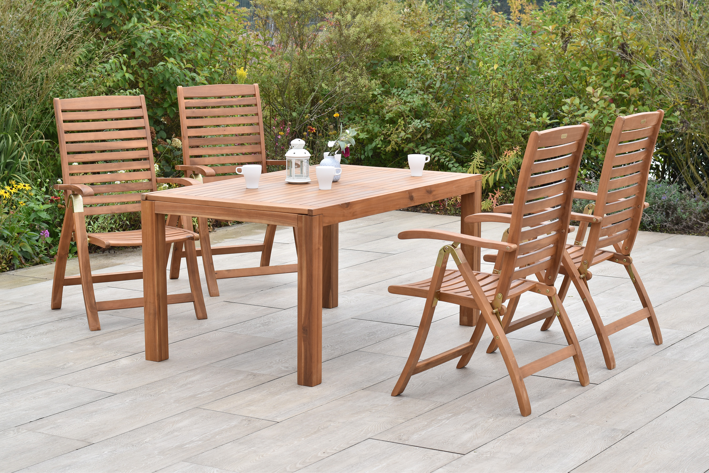 Paraiba Set 5tlg., 4 Klappsessel, Ausziehtisch 150 (200) x 90 cm Paraiba Set 5tlg., 4 Klappsessel, Ausziehtisch 150 (200) x 90 cm