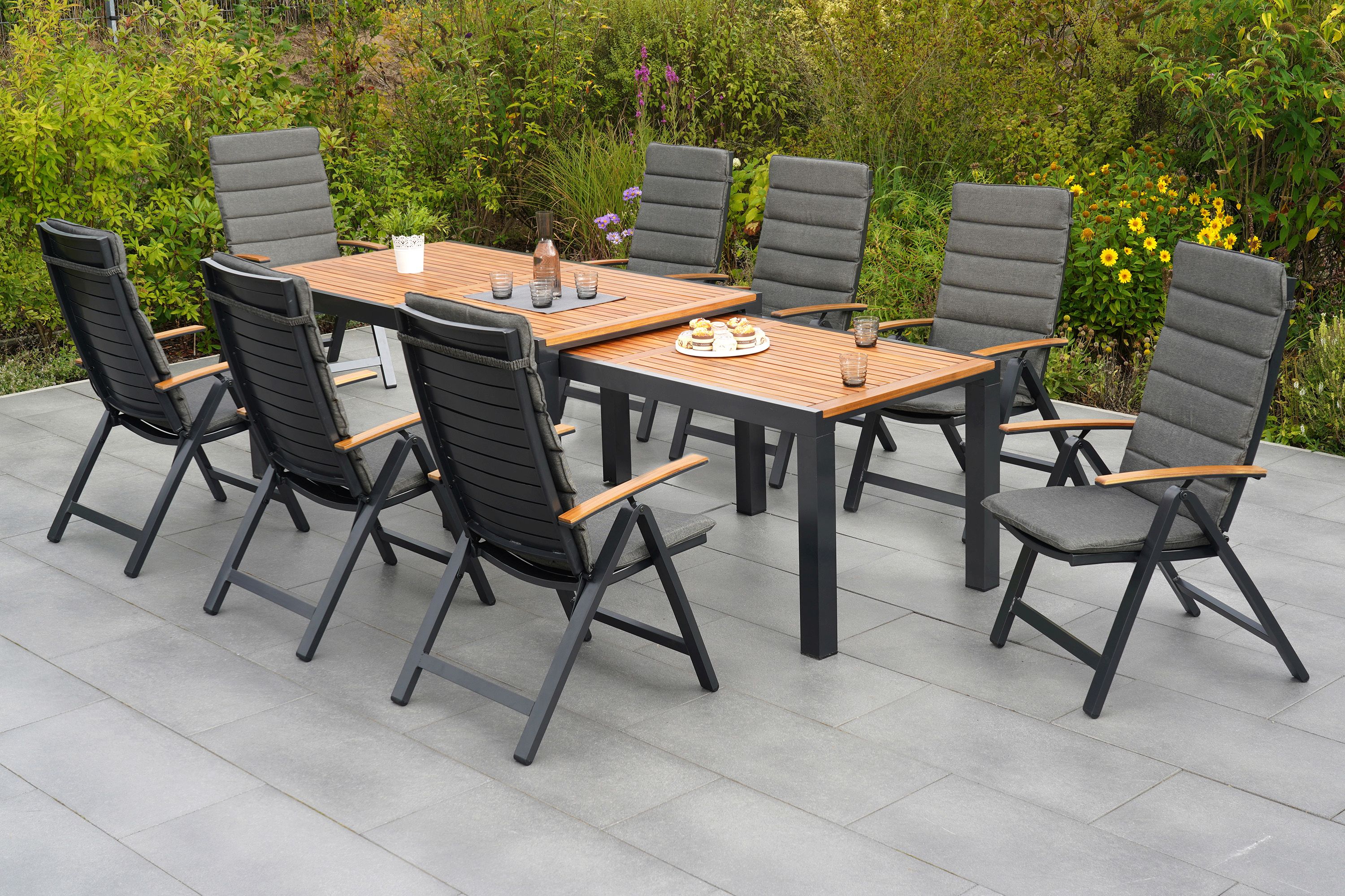Merxx Astros Set 17tlg. Flex-Ausziehtisch 180/300 x 100 cm