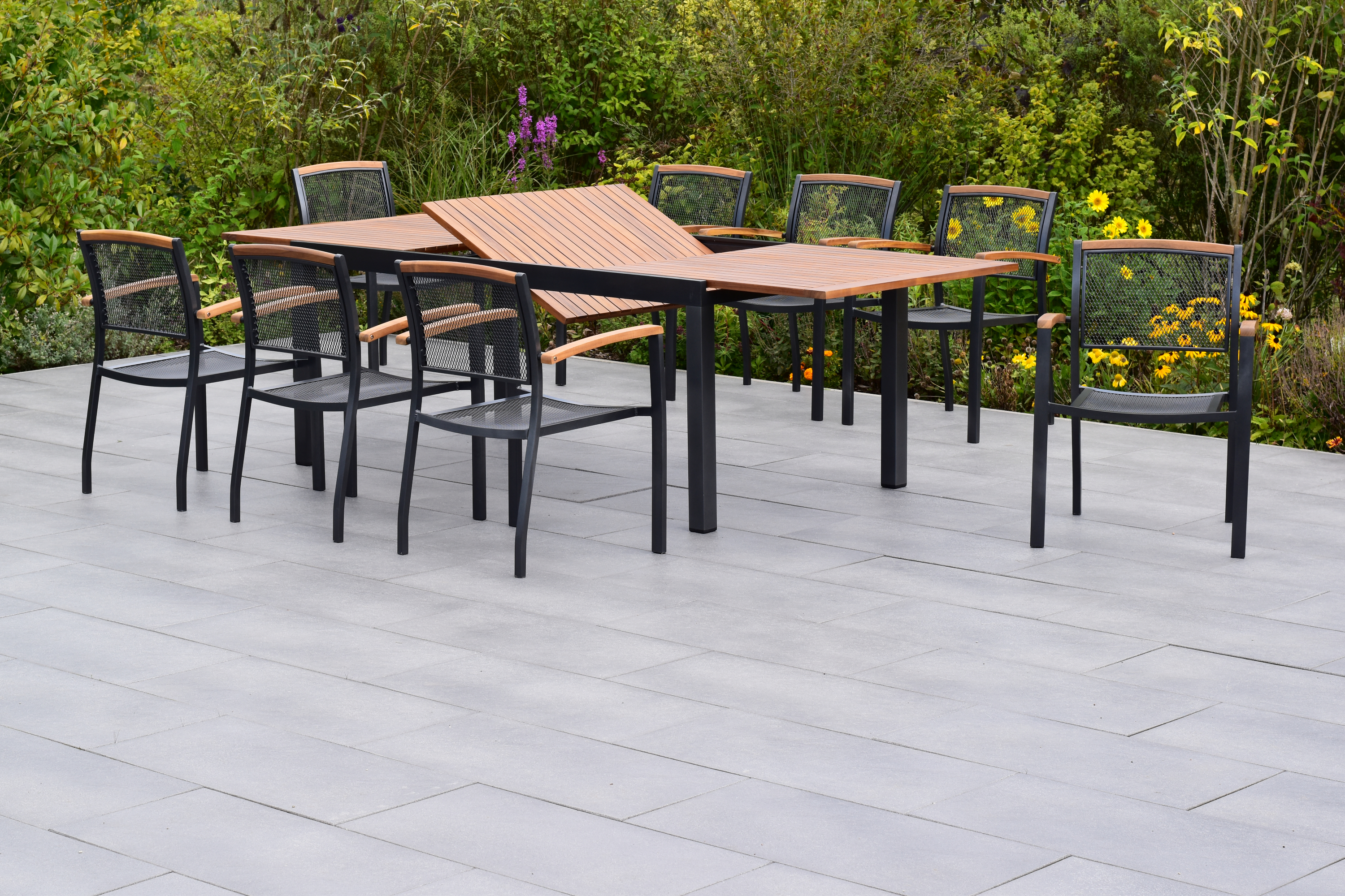 Tilos Set, 9tlg., Ausziehtisch 180/250 x 100 cm