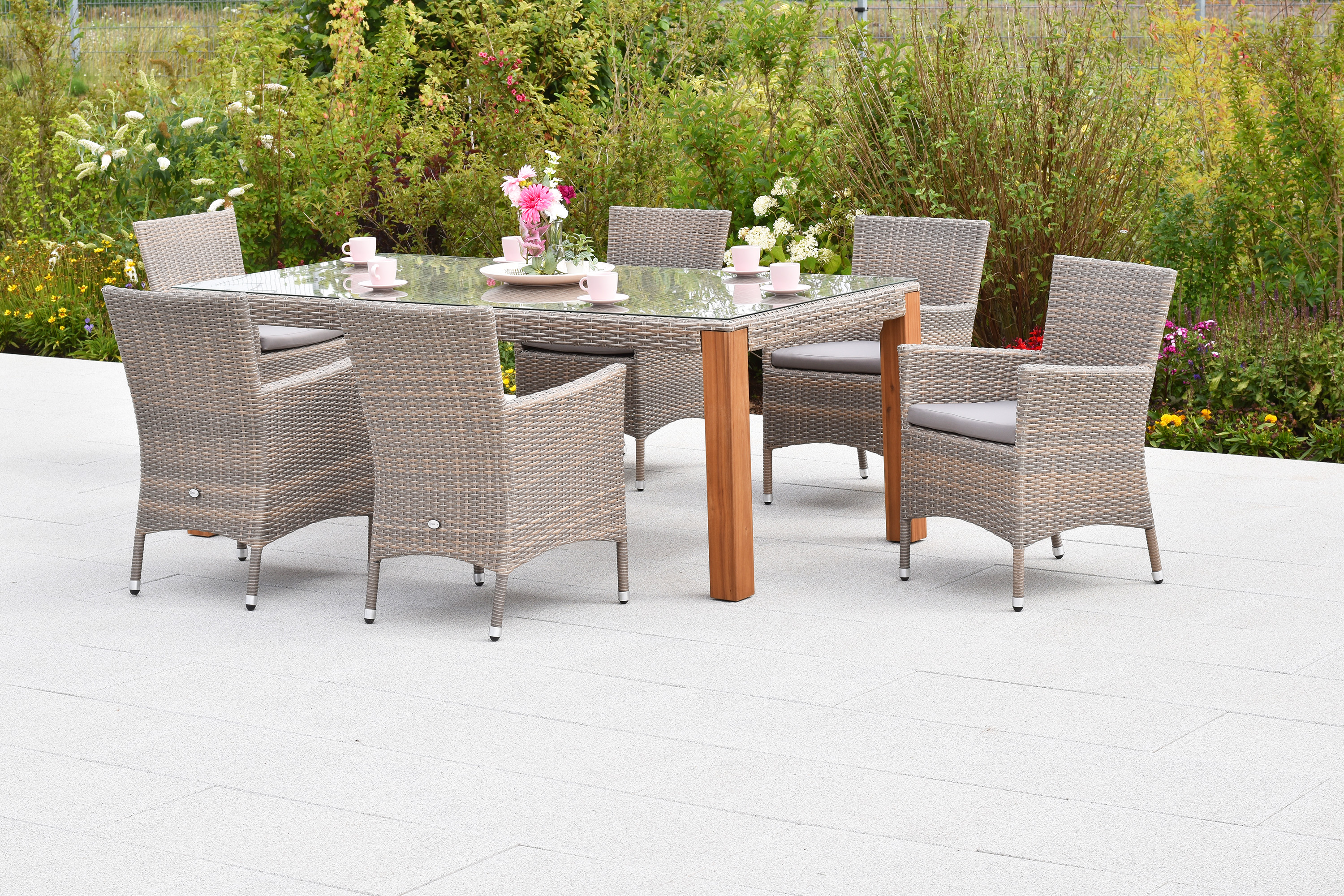 Teneriffa Set, 13tlg., Tisch 200 x 100 cm, inkl. Kissen Teneriffa Set, 13tlg., Tisch 200 x 100 cm, inkl. Kissen
