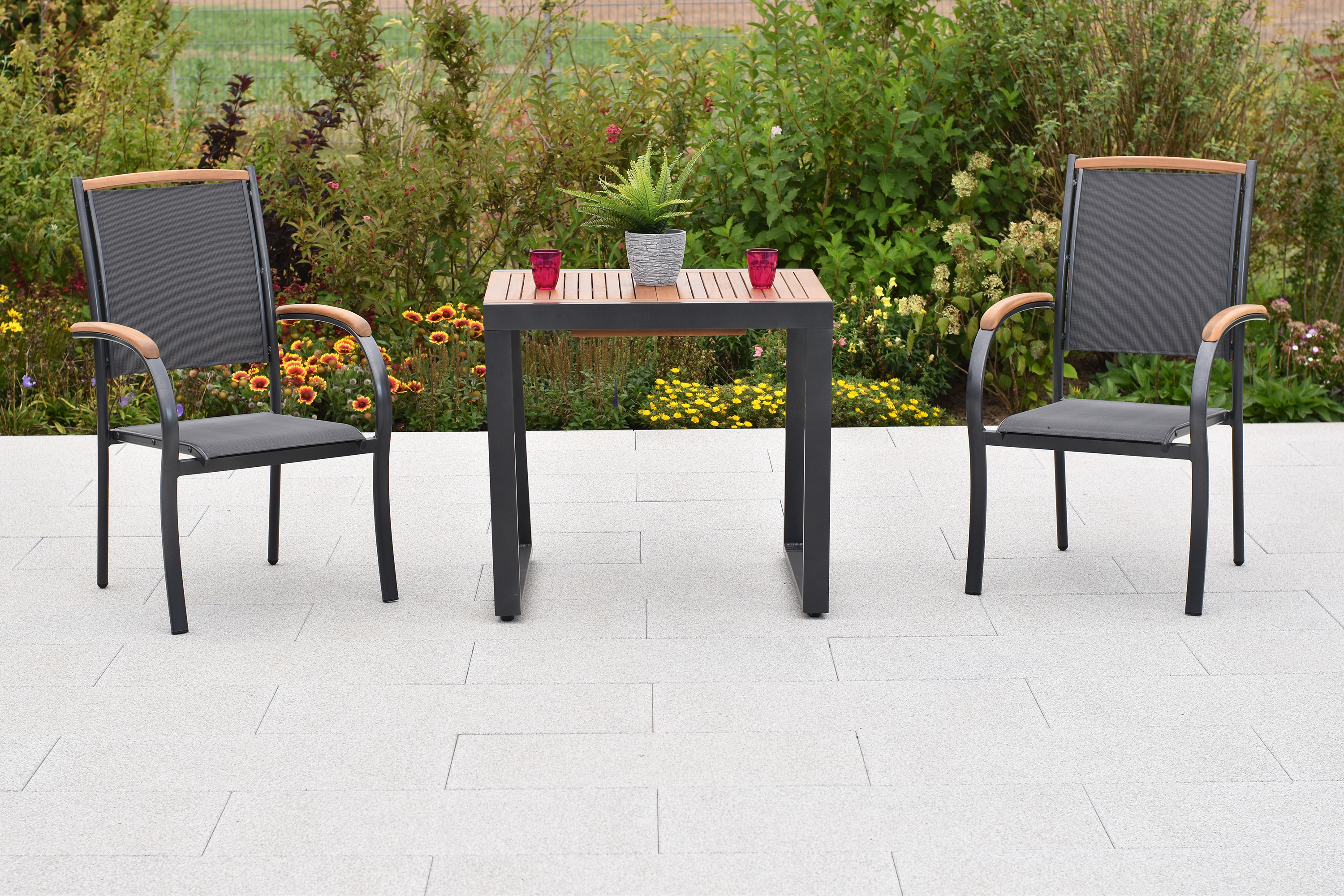Siena Set, 3tlg., Balkonausziehtisch 70 x 80/120 cm Siena Set, 3tlg., Balkonausziehtisch 70 x 80/120 cm