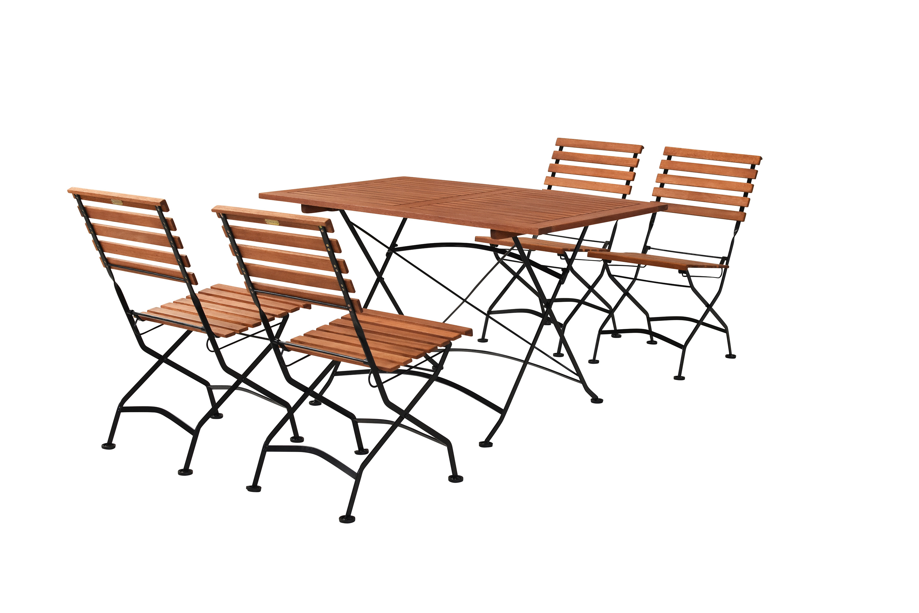 Schlossgarten Set 5tlg., 4 Klappstühle, Tisch 120 x 80 cm