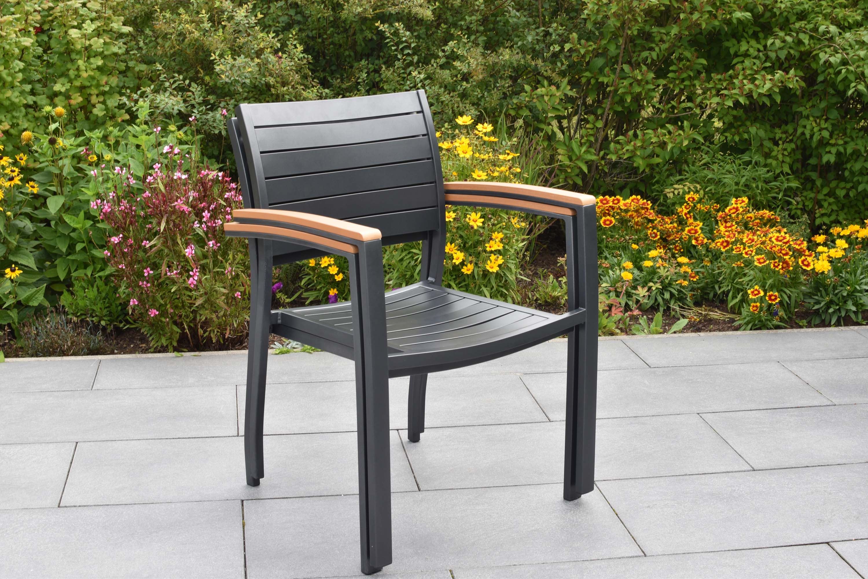 Astros Set 5tlg., 4 Stapelsessel, Tisch 150 x 90 cm