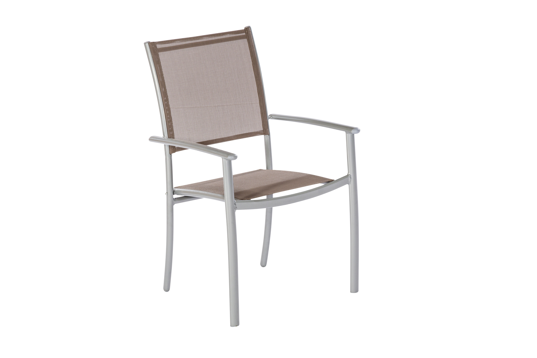 50884-325-2 Milano Set, 7tlg., 6 Stapelsessel, Tisch 150 x 90 cm, silber/taupe