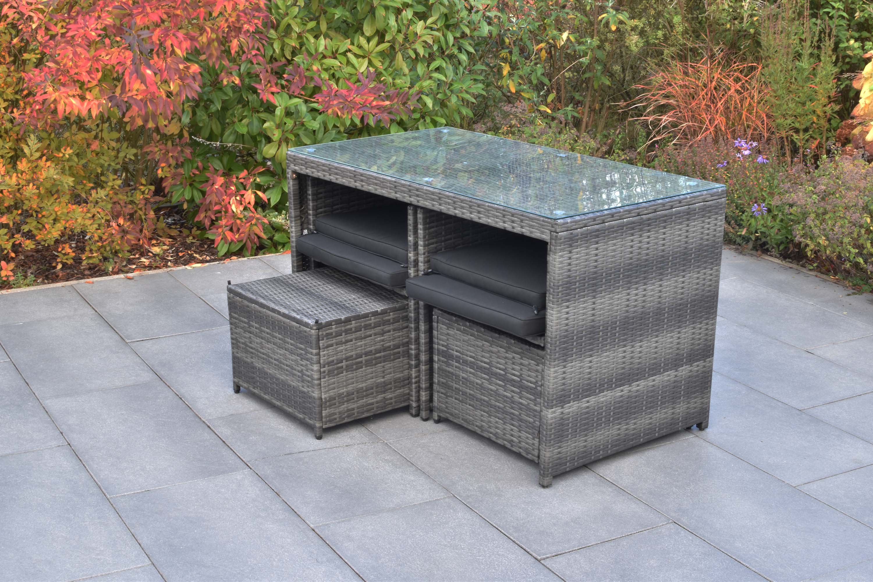 Merano Set 11tlg., 2 Sessel, 2 Hocker, 1 Tisch, inkl. Sitz- und Rückenkissen 