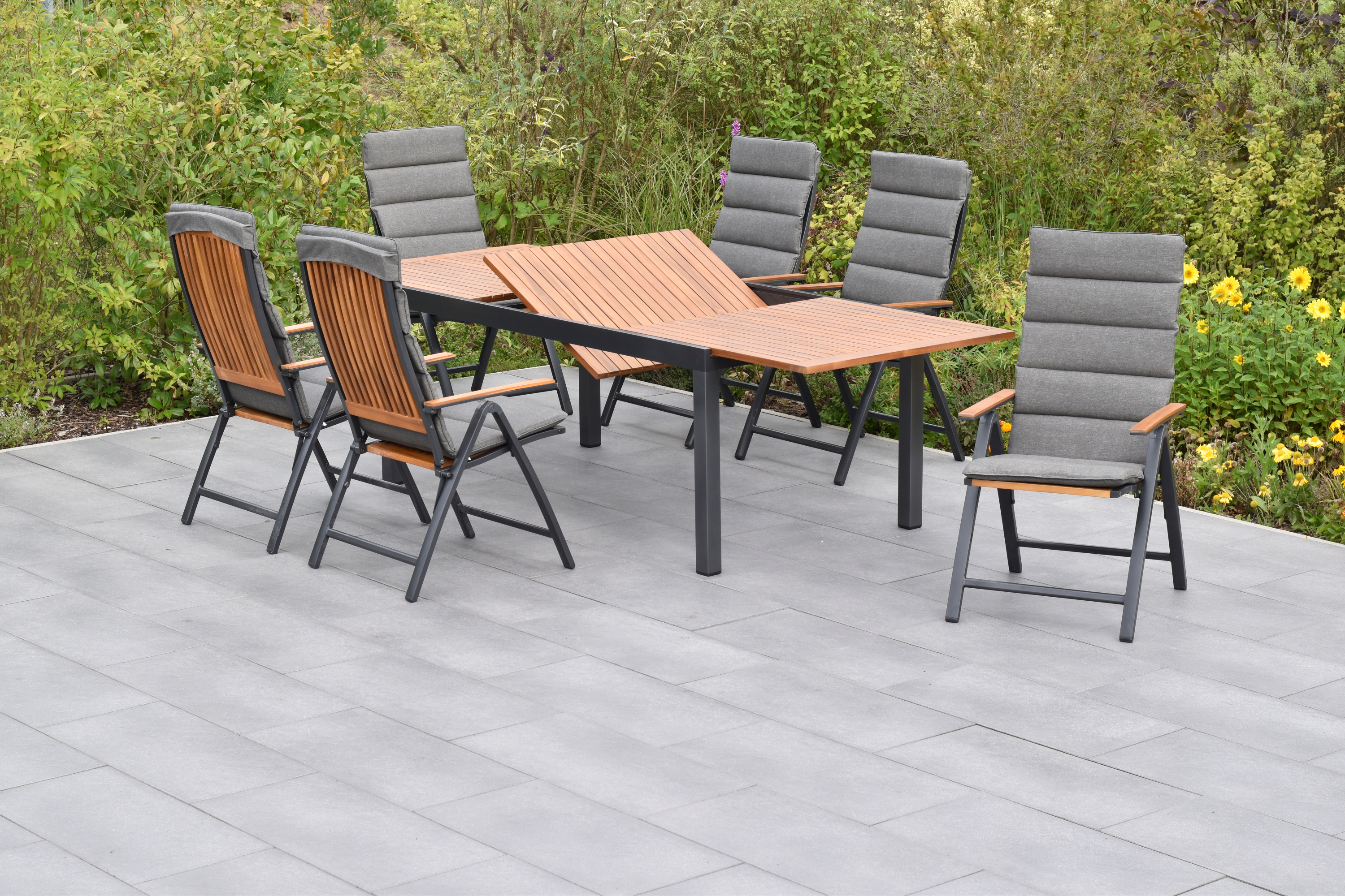 50837-800-3 Athos Set, 13tlg.,Ausziehtisch 180/250 x 100 cm, inkl. Kissen