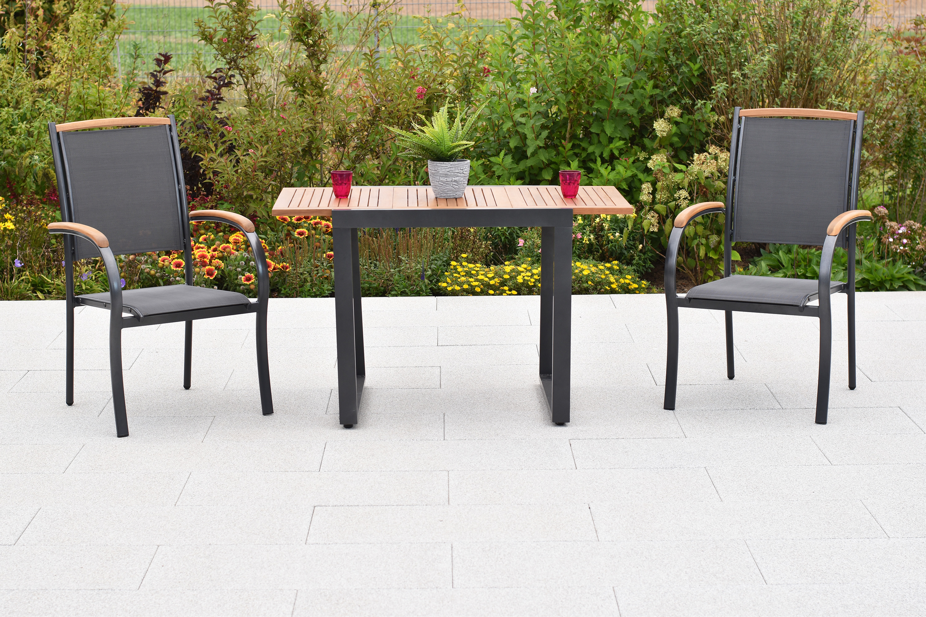 Siena Set, 3tlg., Balkonausziehtisch 70 x 80/120 cm Siena Set, 3tlg., Balkonausziehtisch 70 x 80/120 cm