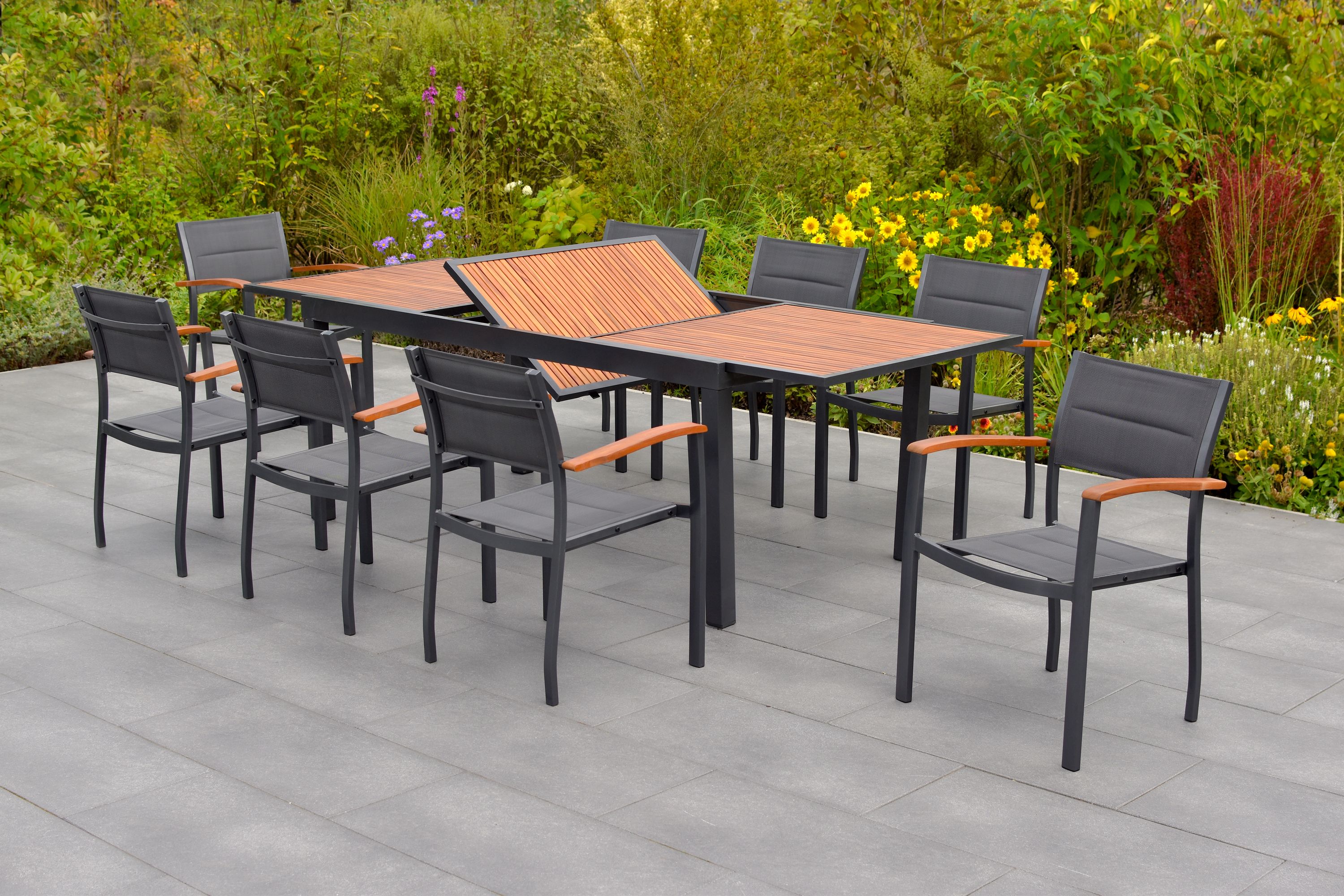 Paxos-Set-9tlg-8x-22010-307-22012-217-MX-HD-2 Paxos Set, 9tlg., 8 Stapelsessel, Ausziehtisch 180/240 x 100 cm, graphit