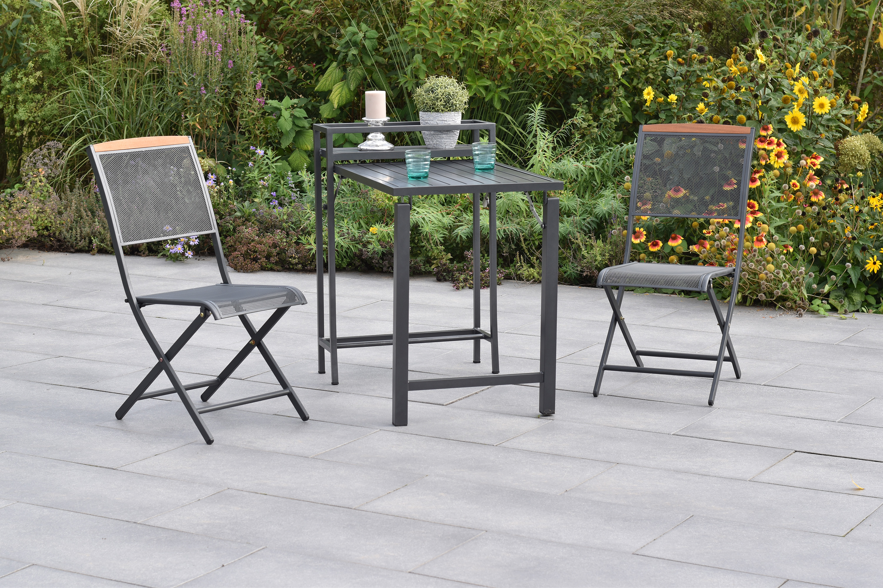 Patmos Set, 3tlg., Balkonklapptisch 70 x 70 cm Patmos Set, 3tlg., Balkonklapptisch 70 x 70 cm
