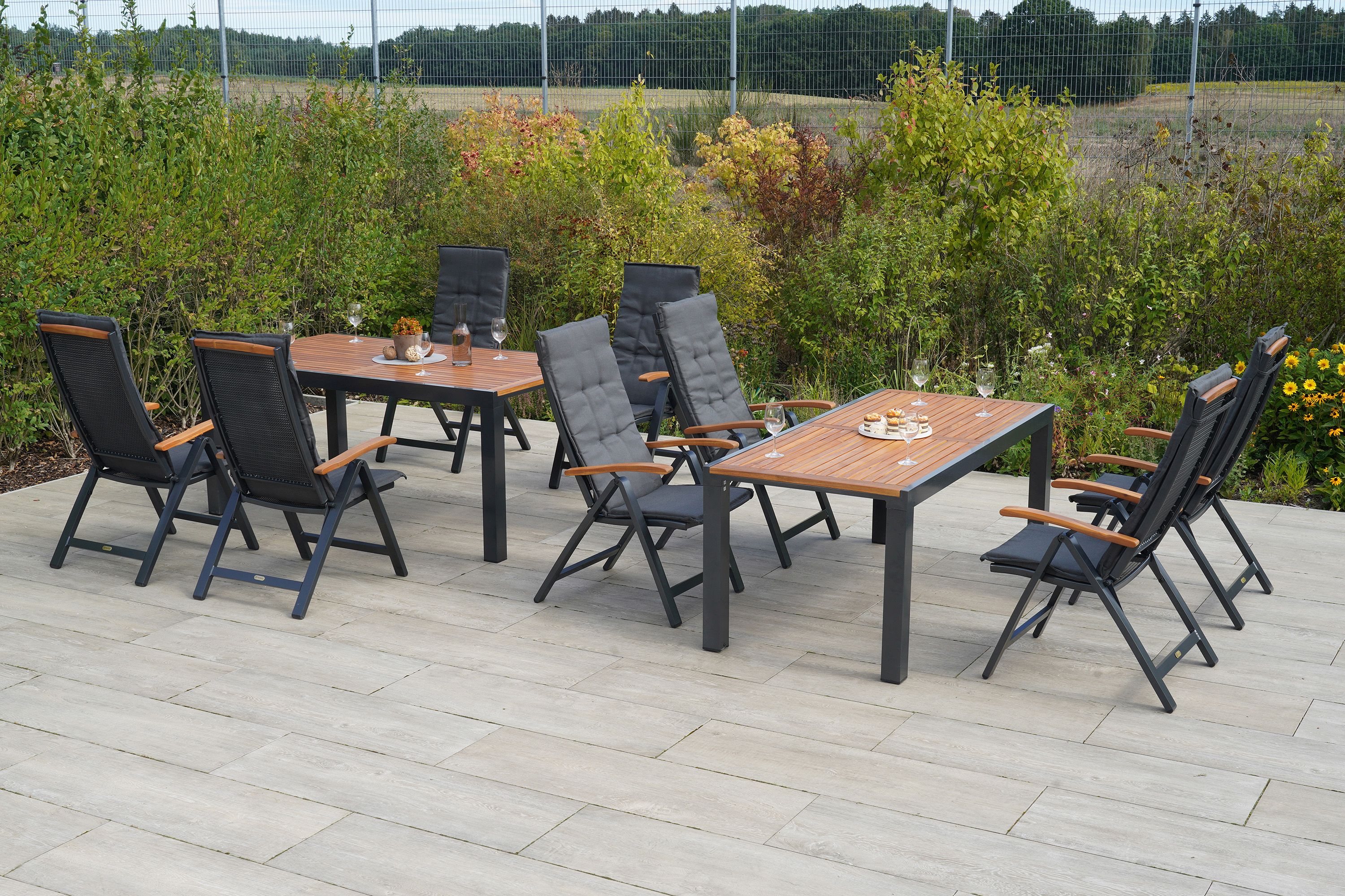 Tilos Set 17tlg. Flex-Ausziehtisch 180/300 x 100 cm