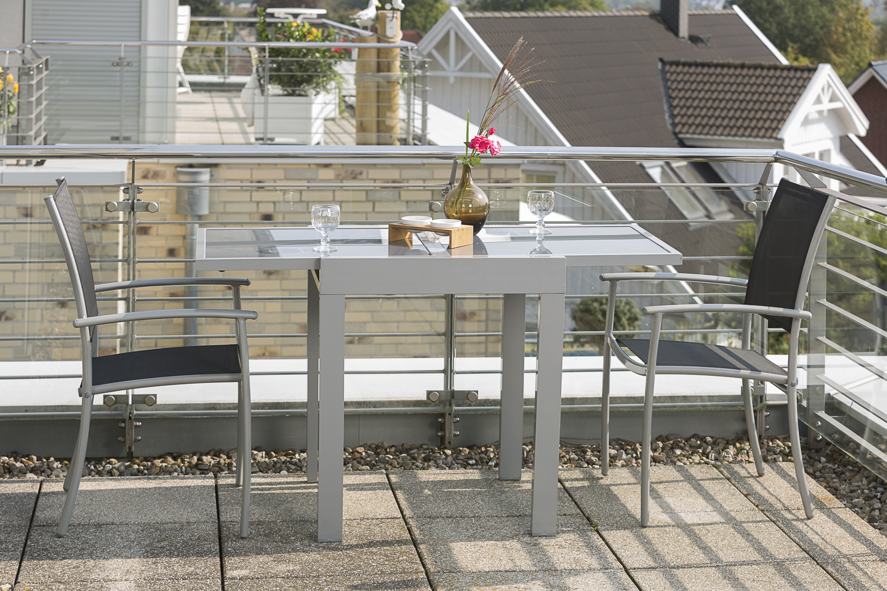 Milano-Set-3tlg-2x-26319-317-26395-219-HD-NB-2 Milano Set, 3tlg., Balkonausziehtisch 65/130 x 65 cm