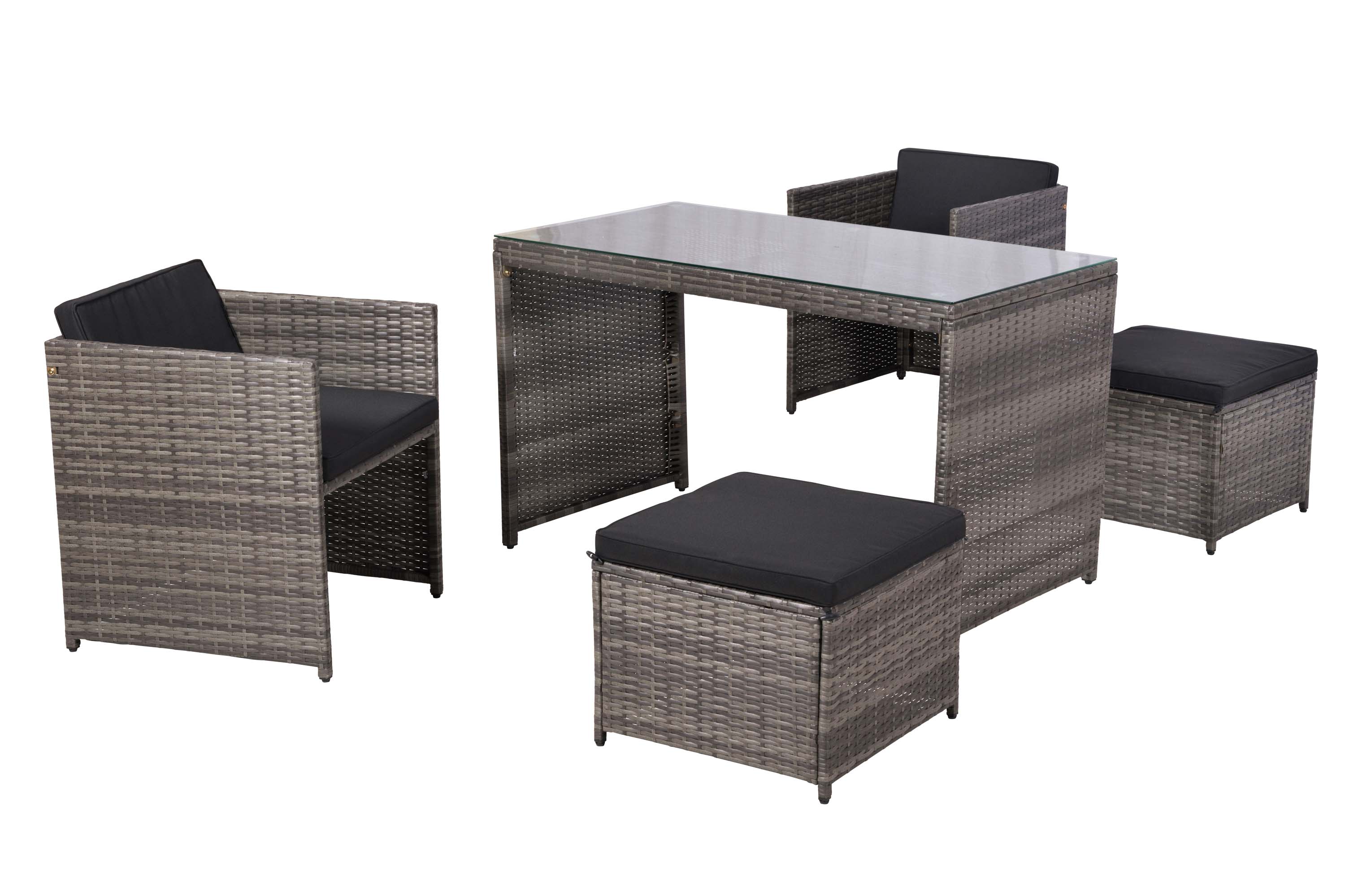 Merano Set 11tlg., 2 Sessel, 2 Hocker, 1 Tisch, inkl. Sitz- und Rückenkissen 