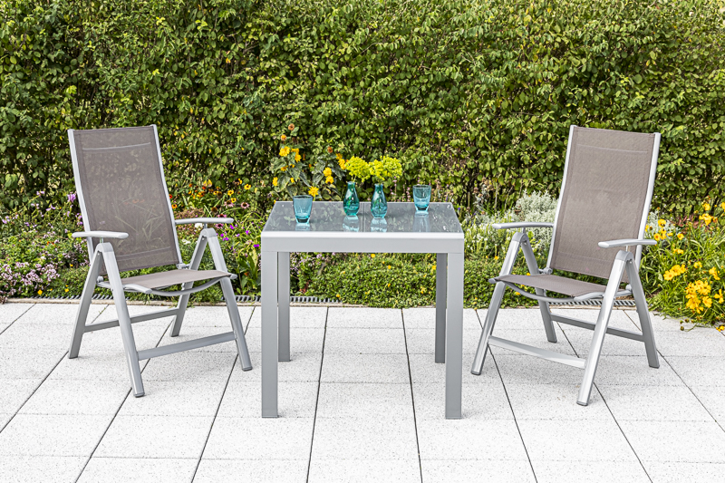 Carrara-Set-3tlg-2x-26374-325-26443-219-NB-3 Carrara Set, 3tlg., 2 Klappsessel, Ausziehtisch 80/120 x 90 cm, taupe