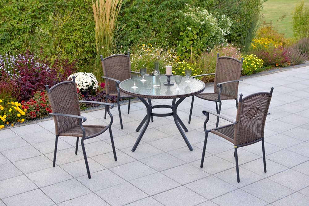 Roma Set, 5tlg., Tisch rund Ø 100 cm 