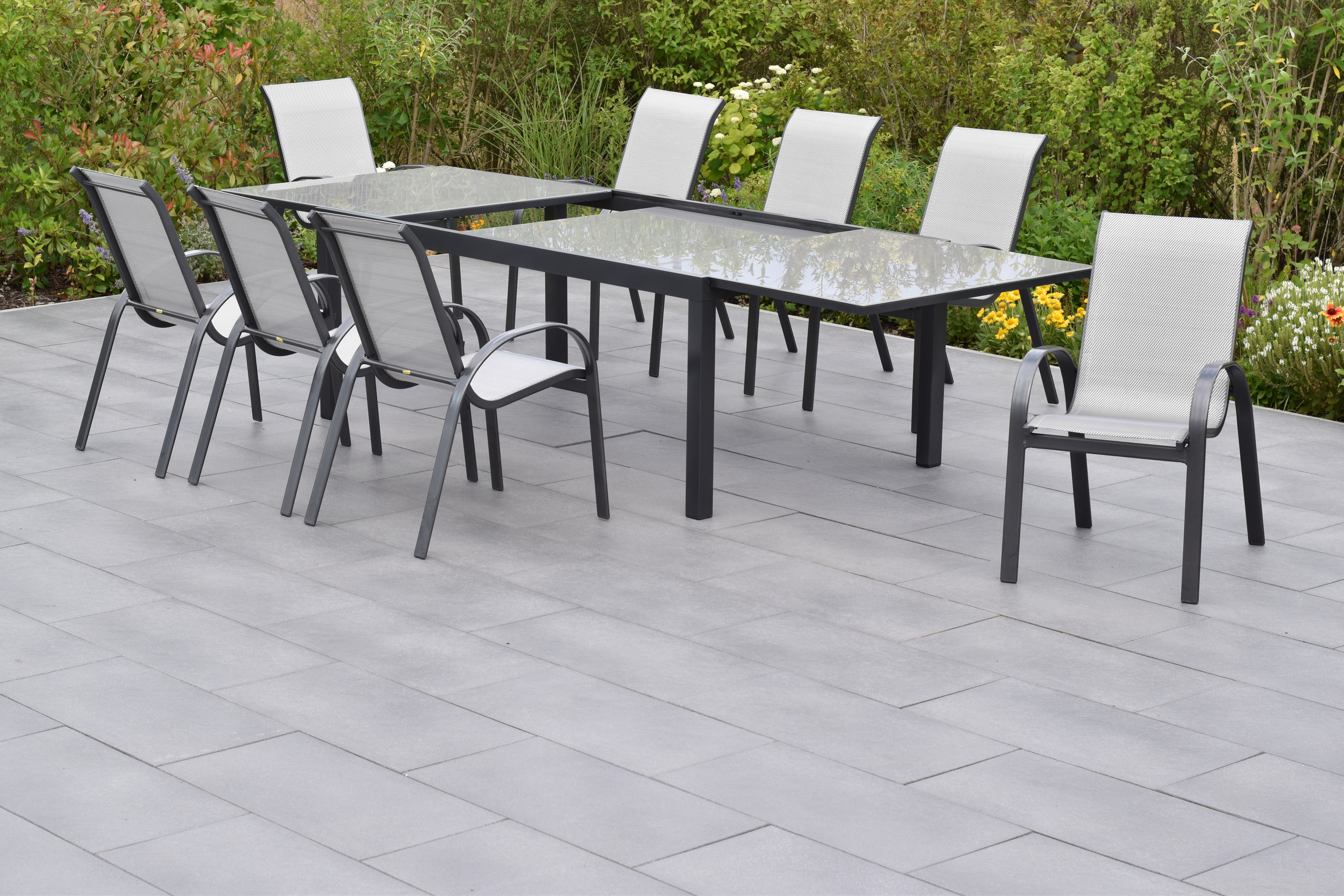Amalfi Set, 9tlg., Ausziehtisch 200/300 x 110 cm Amalfi Set, 9tlg., Ausziehtisch 200/300 x 110 cm