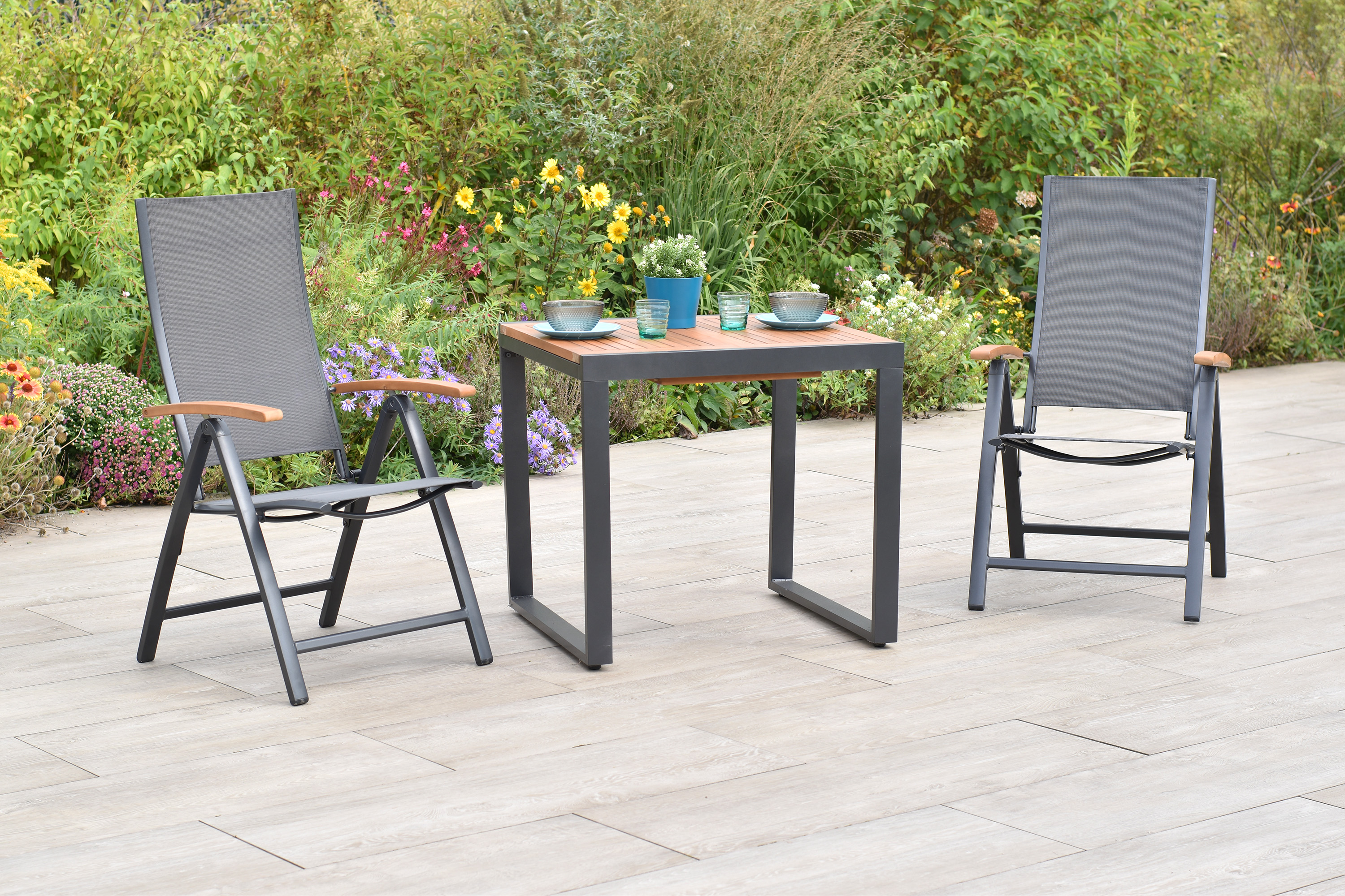 Toblino Set, 3tlg., Balkonausziehtisch 70 x 80/120 cm Toblino Set, 3tlg., Balkonausziehtisch 70 x 80/120 cm