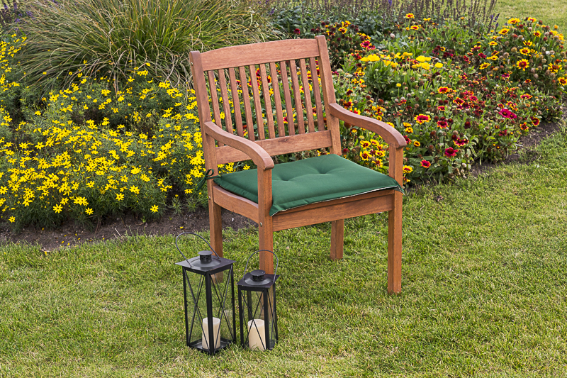 Sitzkissen für Gartensessel, grün kariert/grün