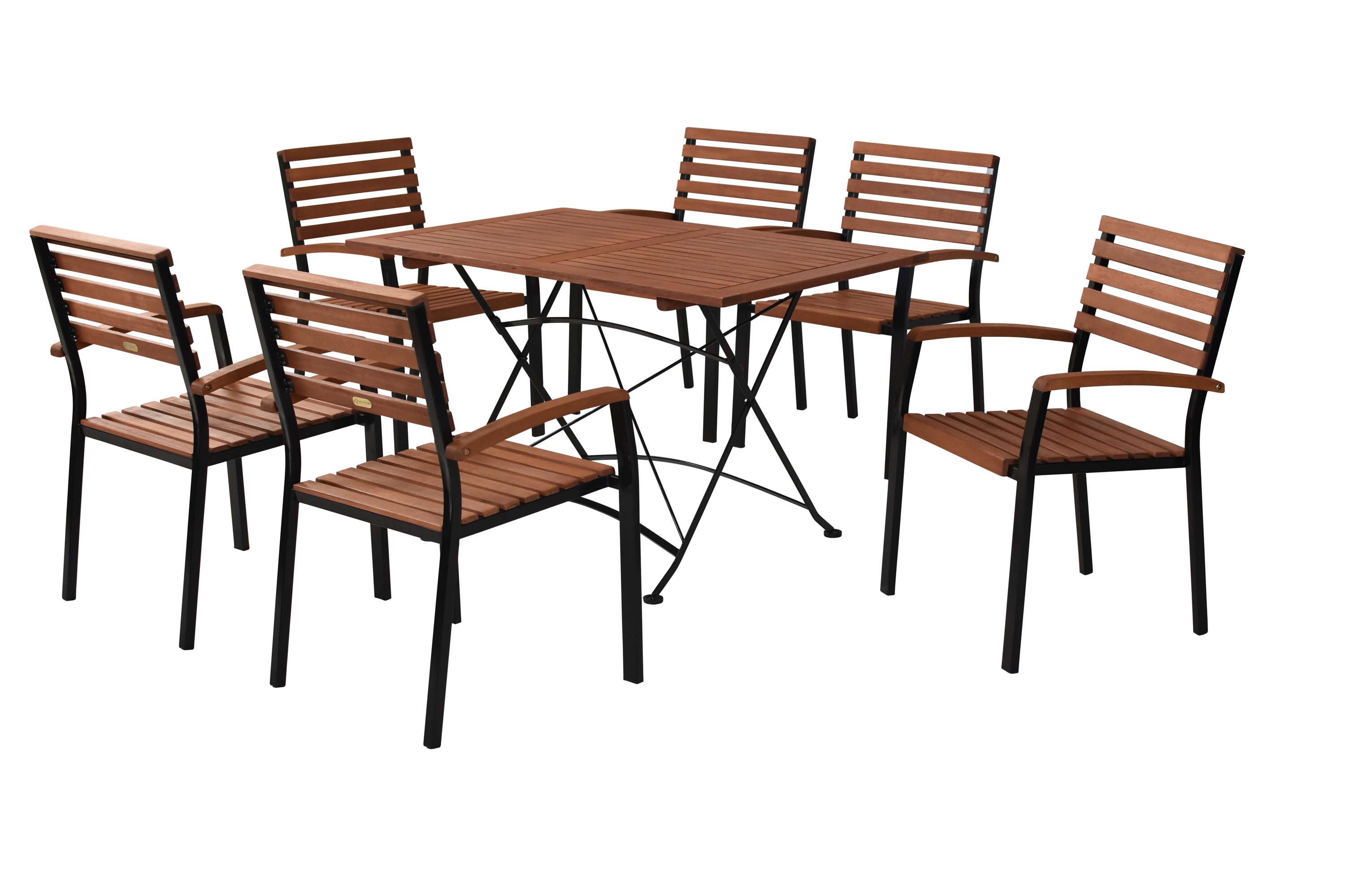 Schlossgarten Set 7tlg., 6 Stapelsessel, Klapptisch 120 x 80 cm Schlossgarten Set 7tlg., 6 Stapelsessel, Klapptisch 120 x 80 cm