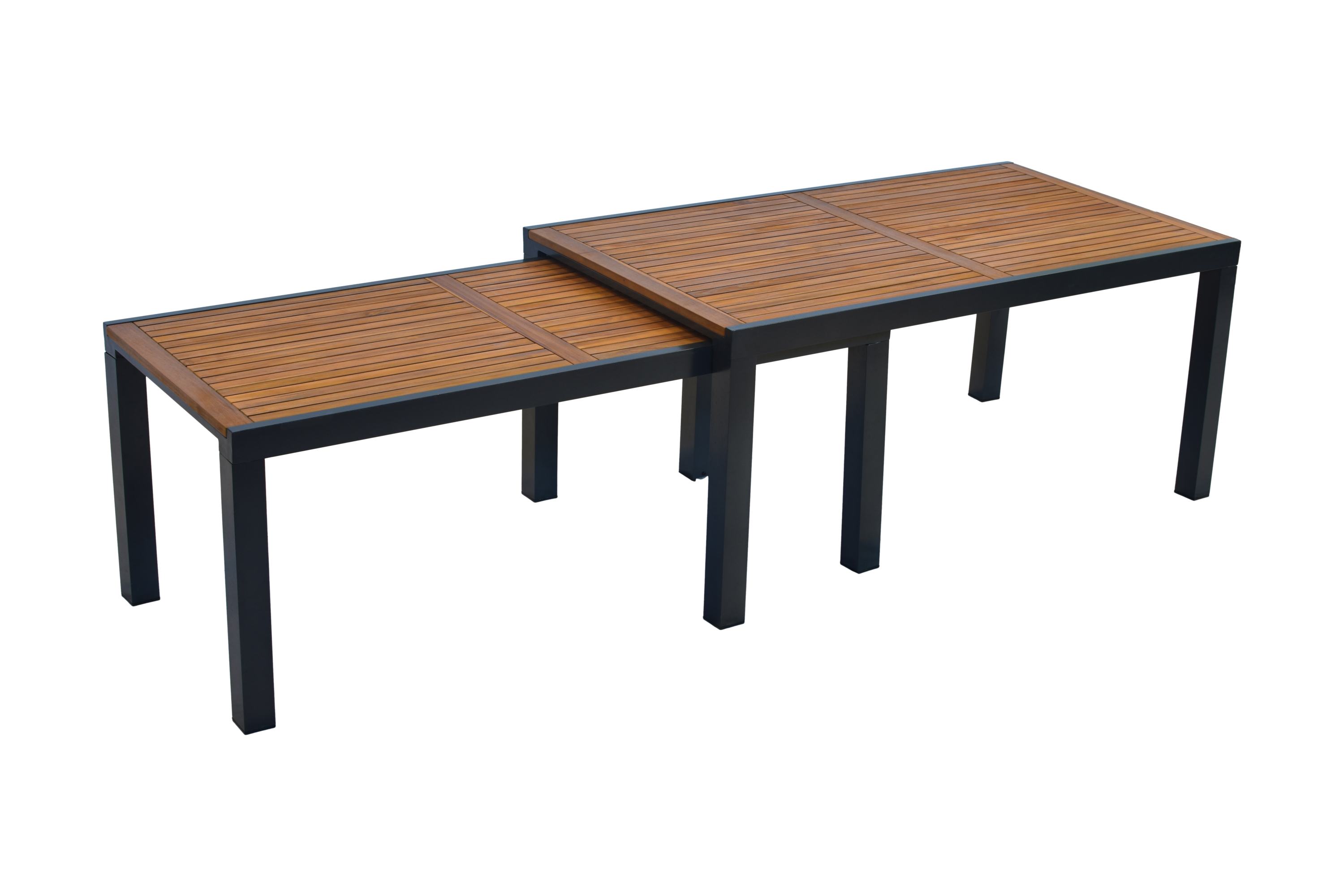 50840-217-5 Athos Set, 11tlg., 10 Klappsessel, Ausziehtisch 180/360 x 100/83 cm