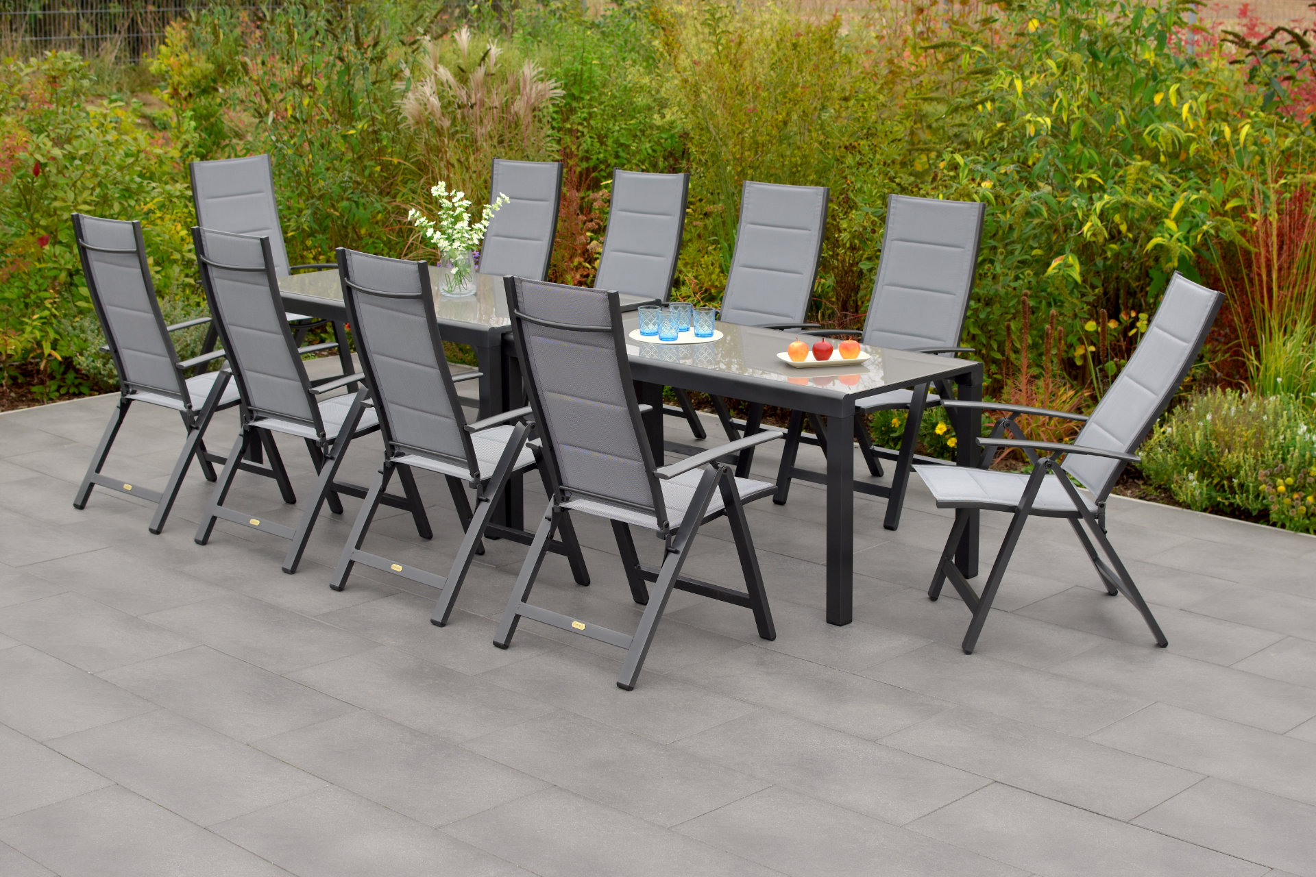Merxx Florenz Set 11tlg. Flex-Ausziehtisch 160/320 x 78 cm