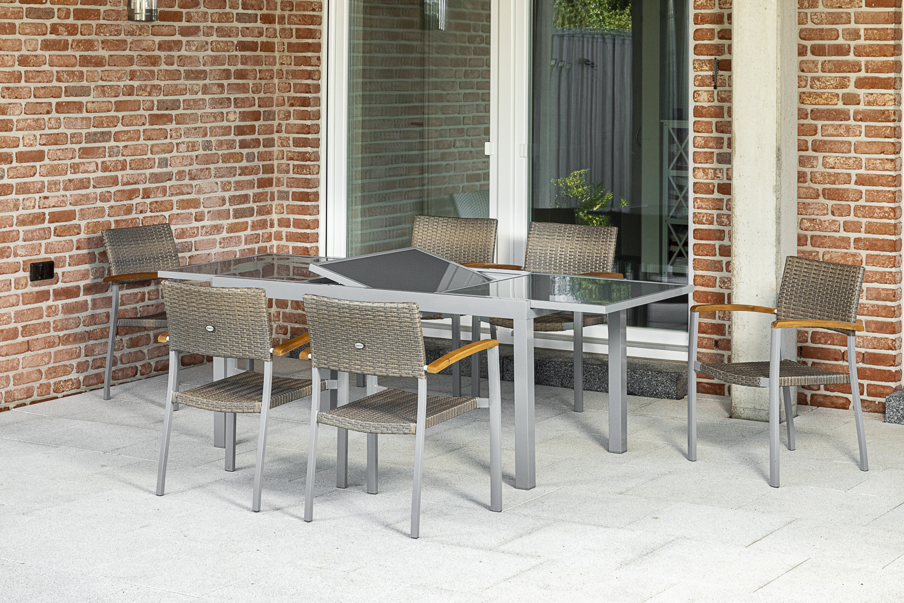 50386-258-3tmu7FkxB5LZMf Silano Set 7tlg. Ausziehtisch 160/220 x 90 cm