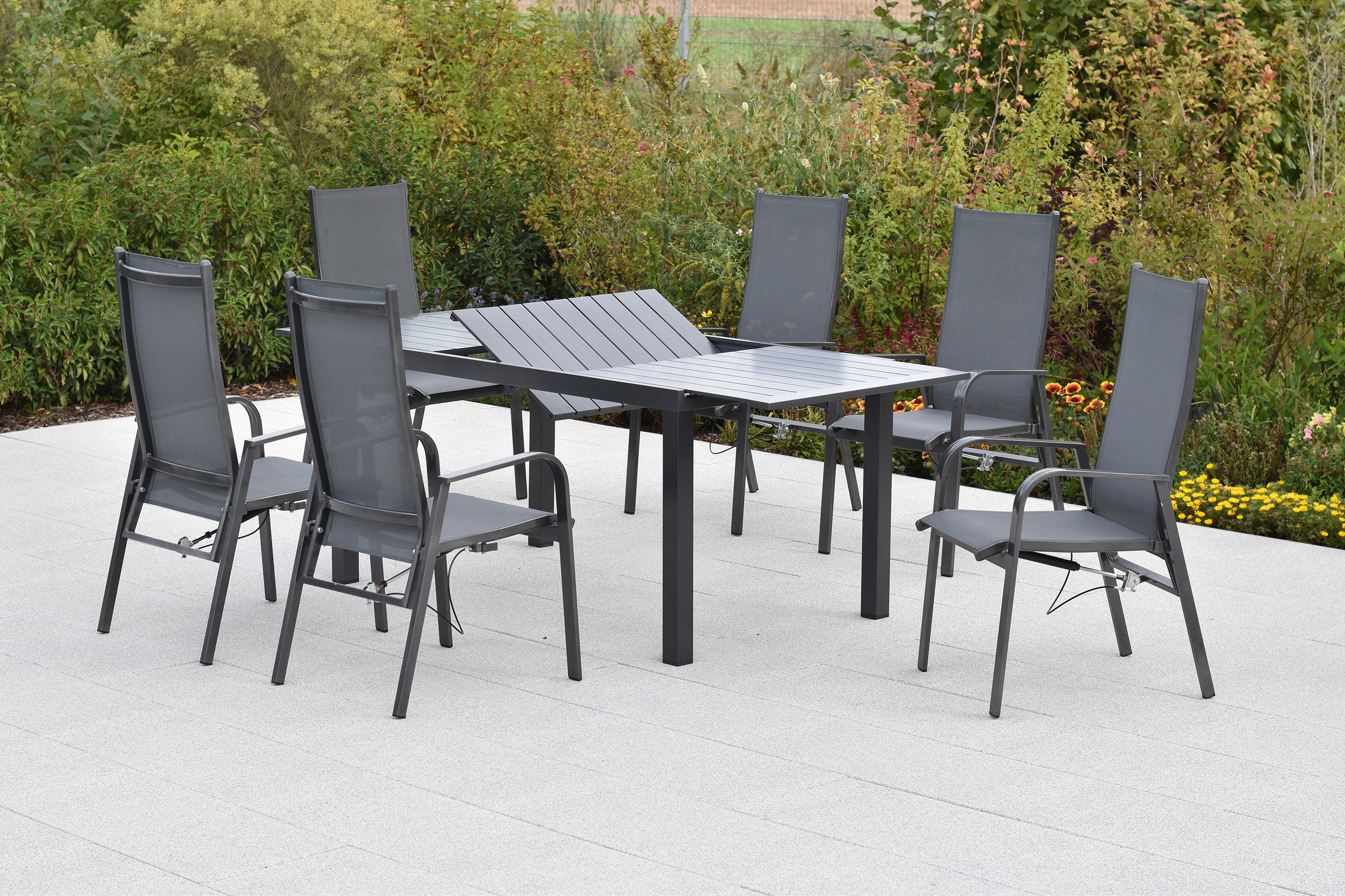 Alassio Set, 7tlg,. Ausziehtisch 150/200 x 90 cm Alassio Set, 7tlg,. Ausziehtisch 150/200 x 90 cm