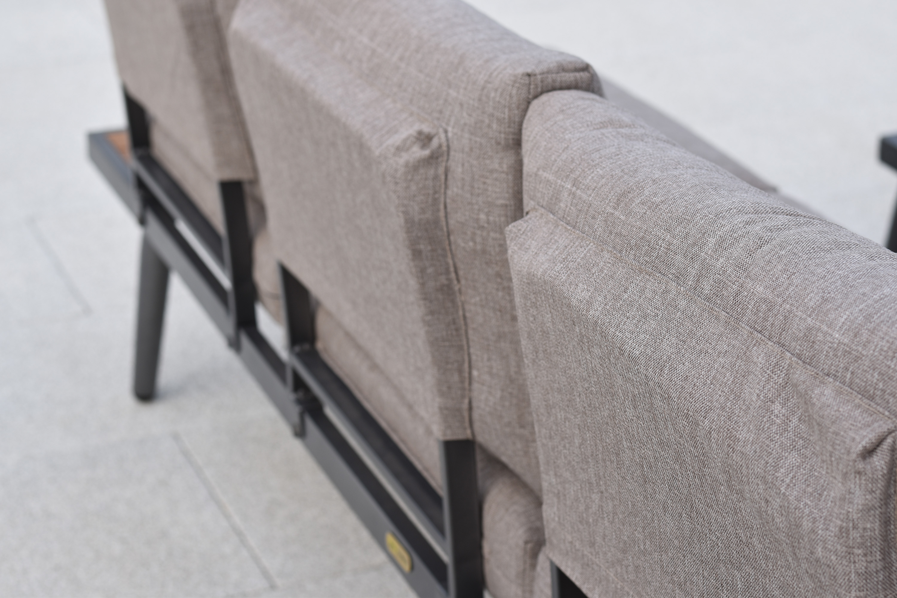 Korfu Eckset, Eckbank, mit seitlicher Ablagefläche, Tisch 60 x 60 cm, inkl. Kissen