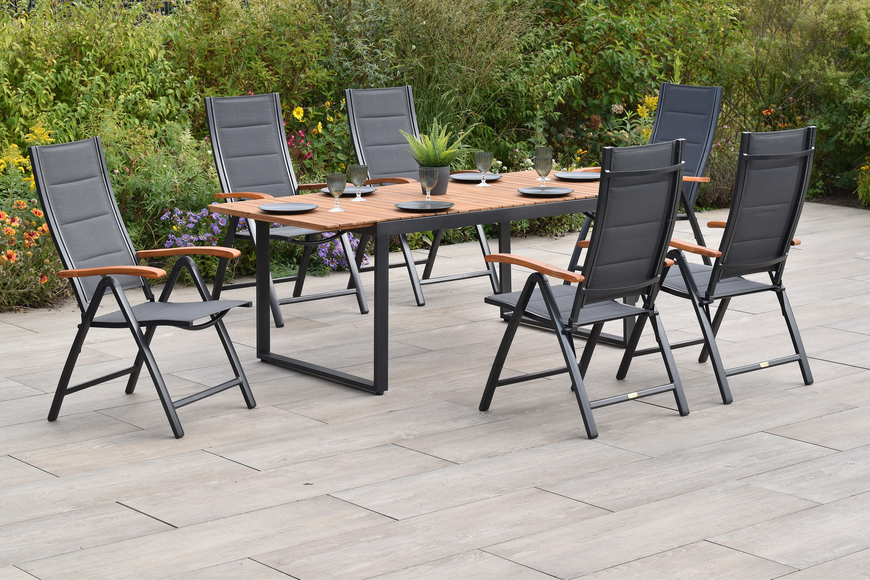Paxos Set, 7tlg., Ausziehtisch 150/200 x 90 cm Paxos Set, 7tlg., Ausziehtisch 150/200 x 90 cm