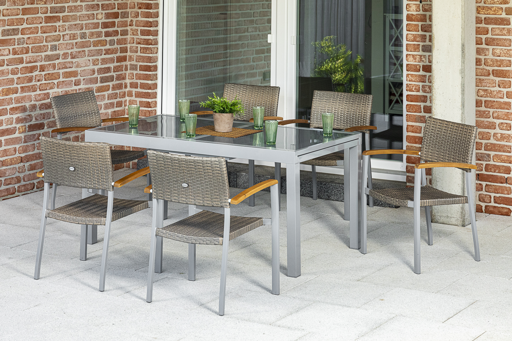 50386-258-2g0QTeH9uZOJ5E Silano Set 7tlg. Ausziehtisch 160/220 x 90 cm