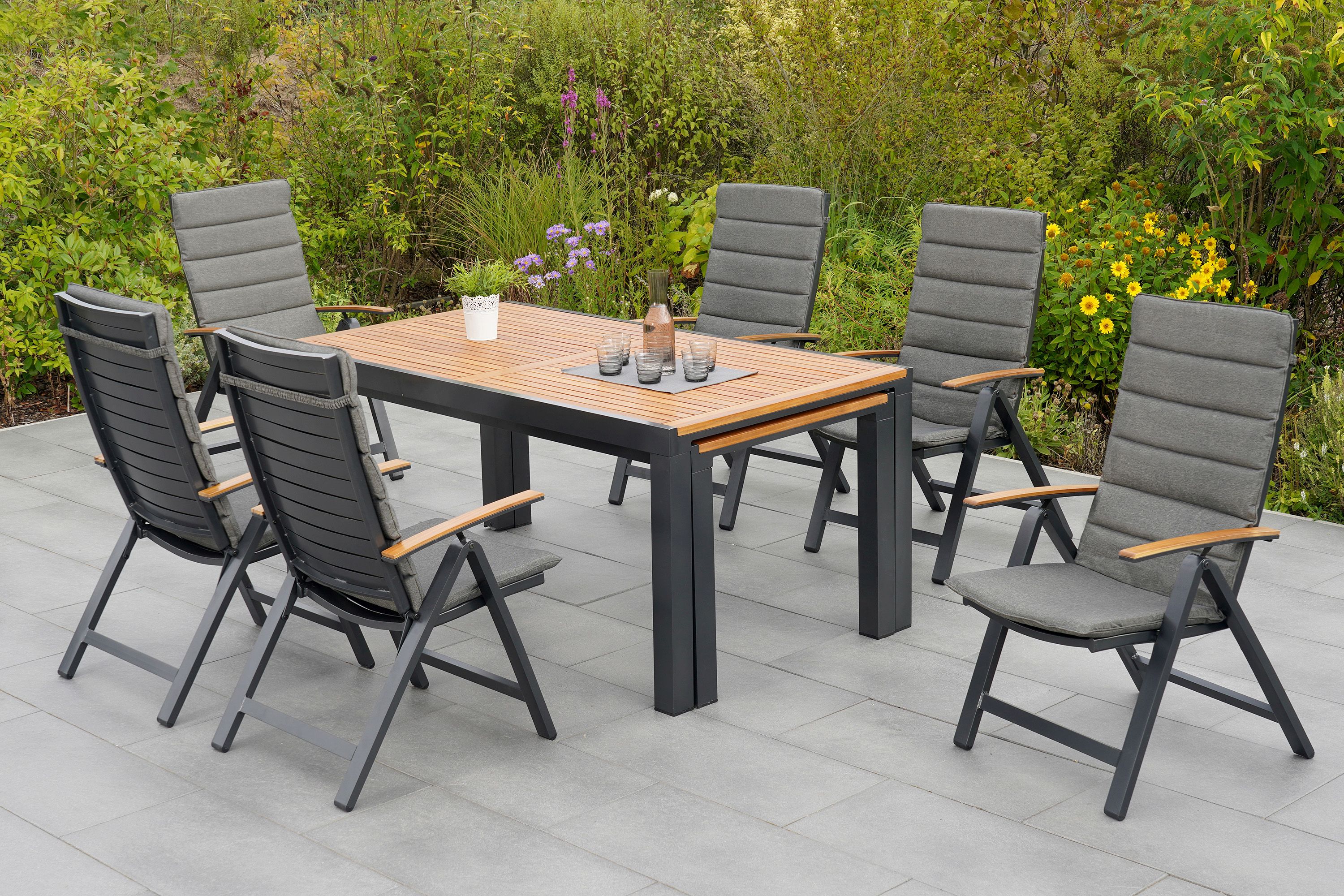 Astros Set 13tlg. Flex-Ausziehtisch 180/300 x 100 cm