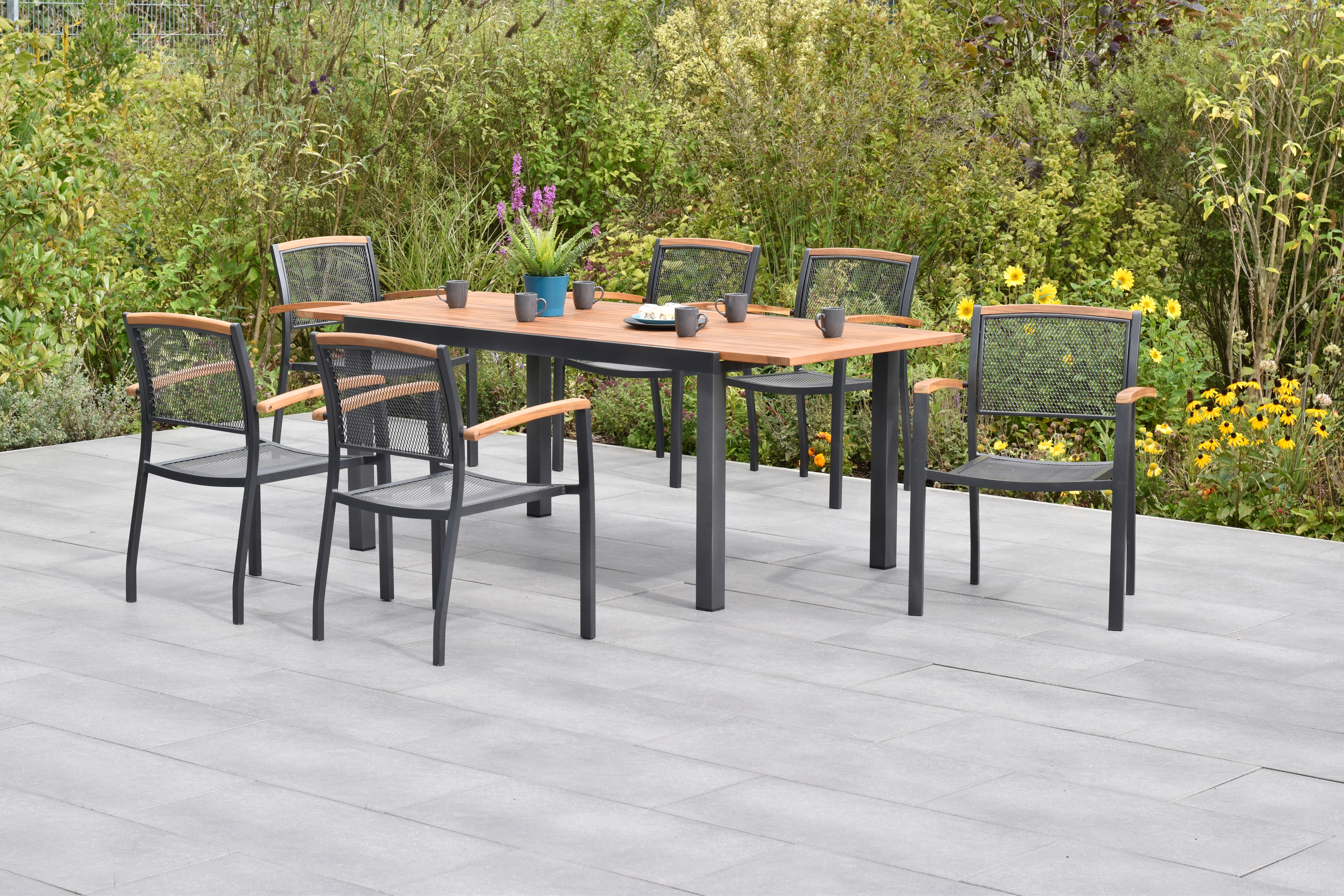 50793-217-2 Tilos Set, 7tlg., Ausziehtisch 150/200 x 90 cm