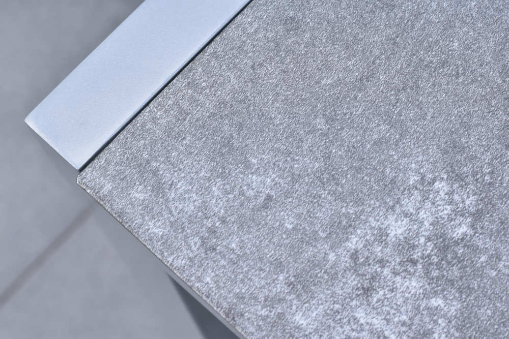 Semi-Ausziehtisch, 180/250 x 100 cm, silber