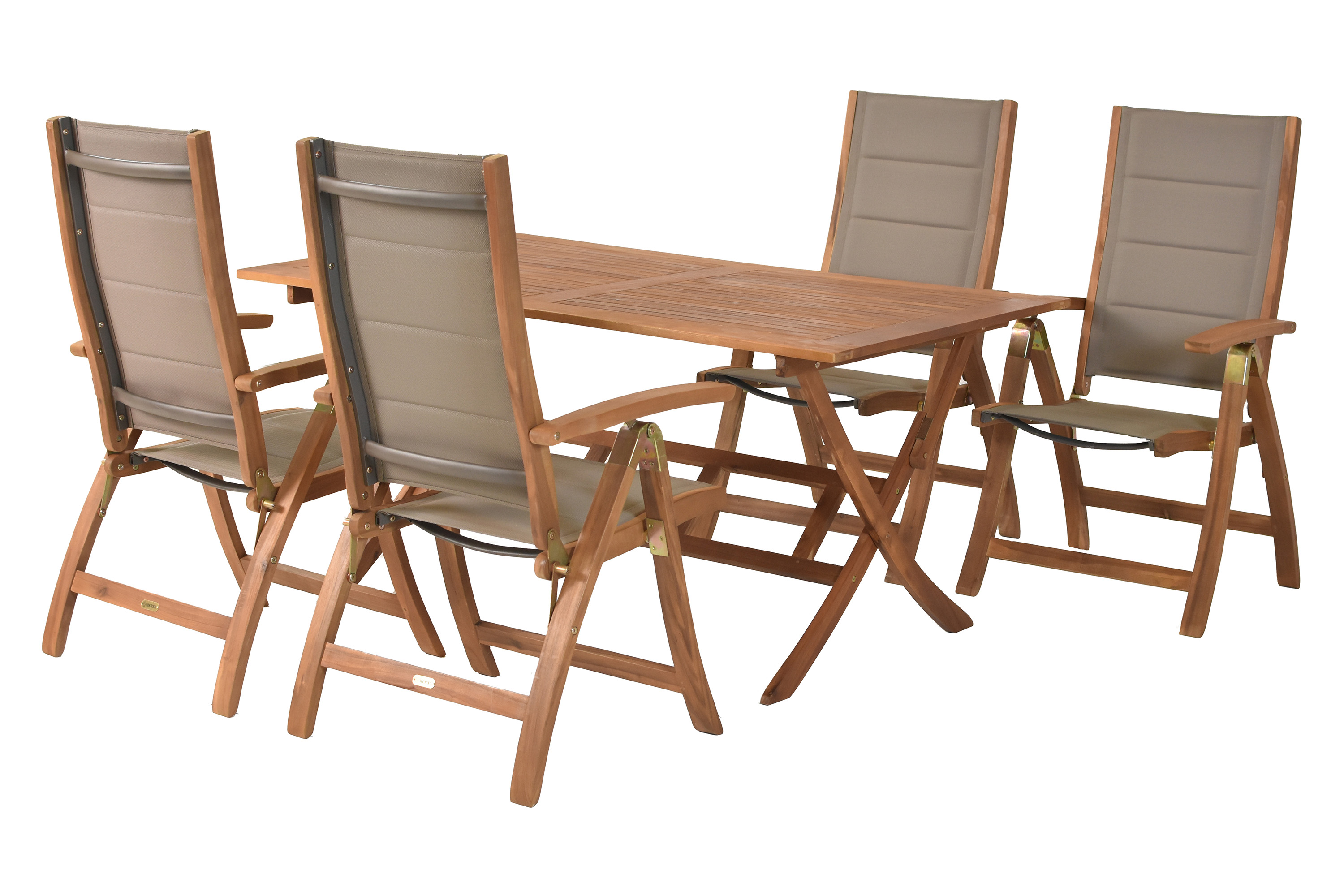 Acapulco Set 5tlg., 4 Klappsessel, Klapptisch 160 x 90 cm