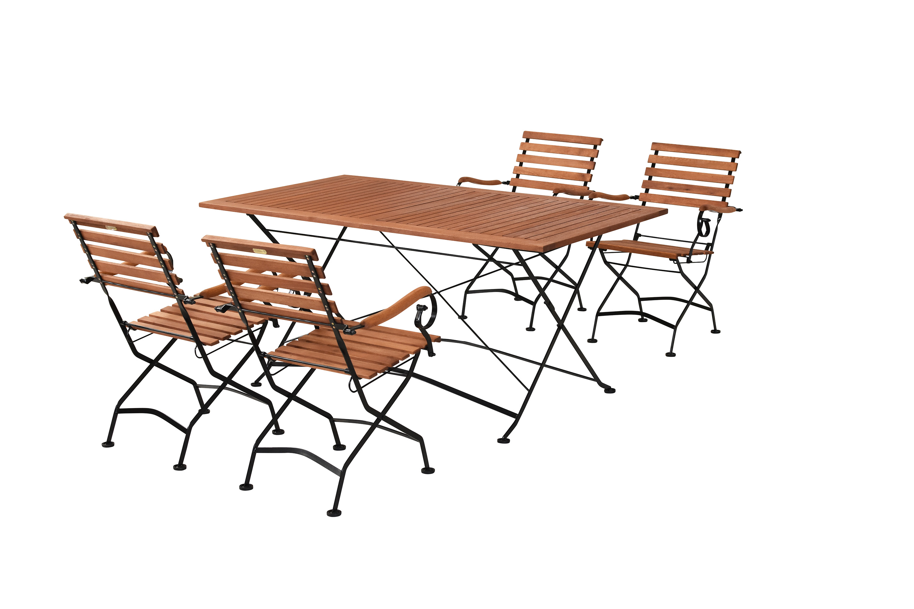 Schlossgarten Set 5tlg., 4 Klappsessel, Klapptisch 160 x 90 cm Schlossgarten Set 5tlg., 4 Klappsessel, Klapptisch 160 x 90 cm