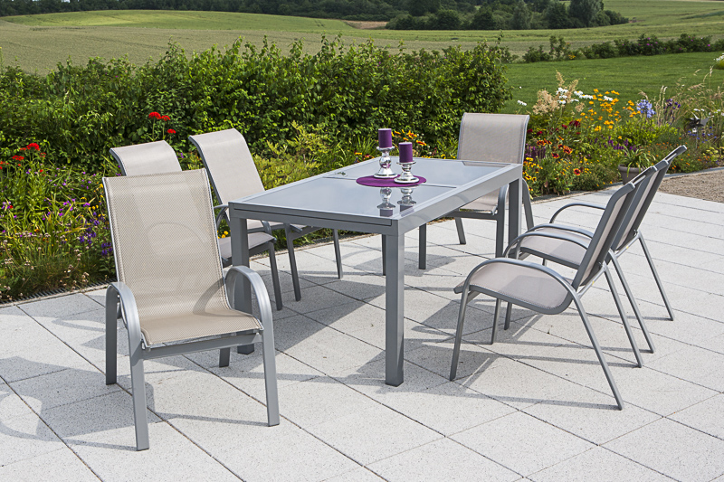 Merxx Amalfi Set 7tlg. Ausziehtisch 140/200 x 90 cm