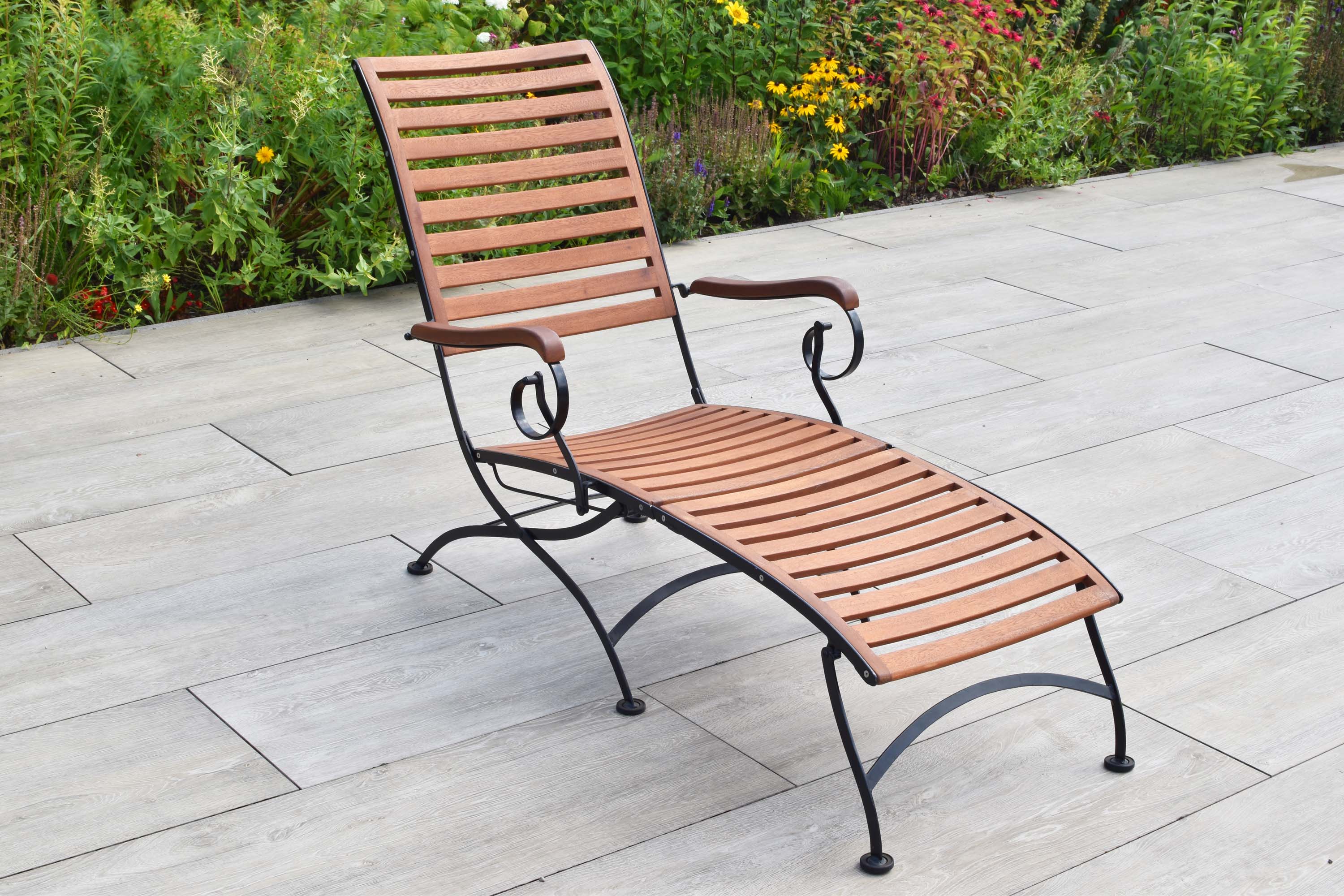 Schlossgarten Relaxliege Set 2tlg., 1 Relaxliege, 1 Klapphocker 45 x 45 cm