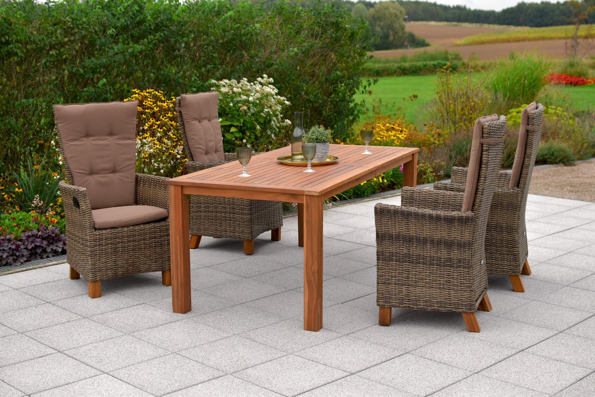 50418-211-1 Toskana Set 5tlg. Tisch 185 x 90 cm