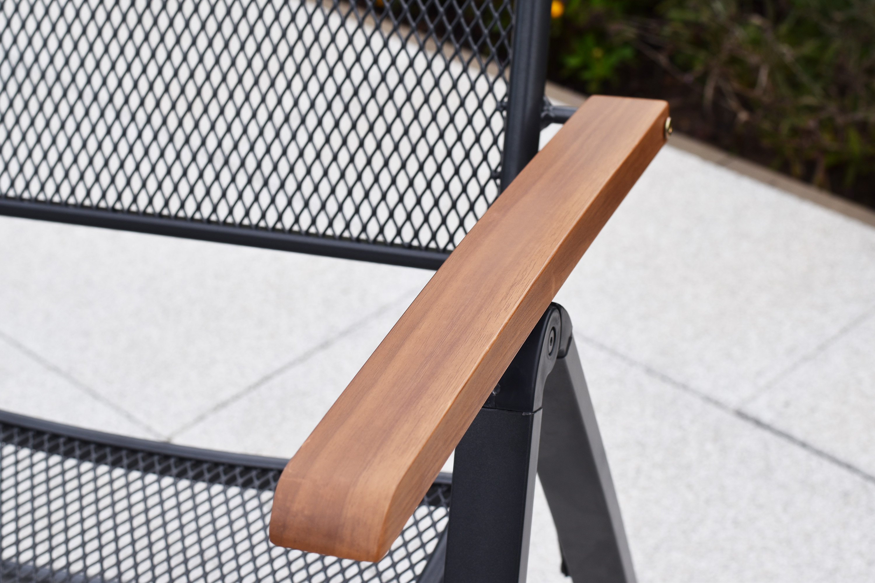 Thasos Set 9tlg. 4 Klappsessel, Tisch 150 x 90 cm, folierte Tischplatte in Holzoptik, inkl. Kissen