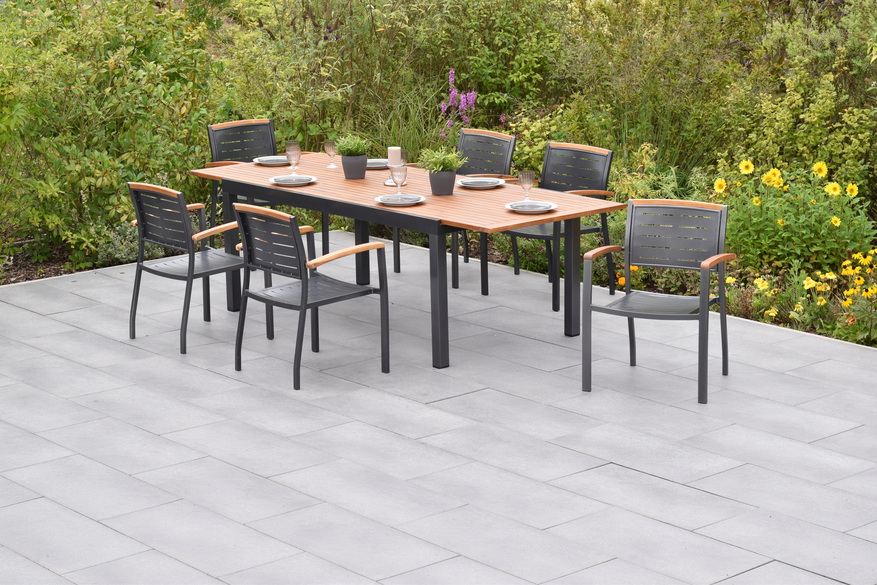50815-217-2 Tinos Set, 7tlg., Ausziehtisch 180/250 x 100 cm
