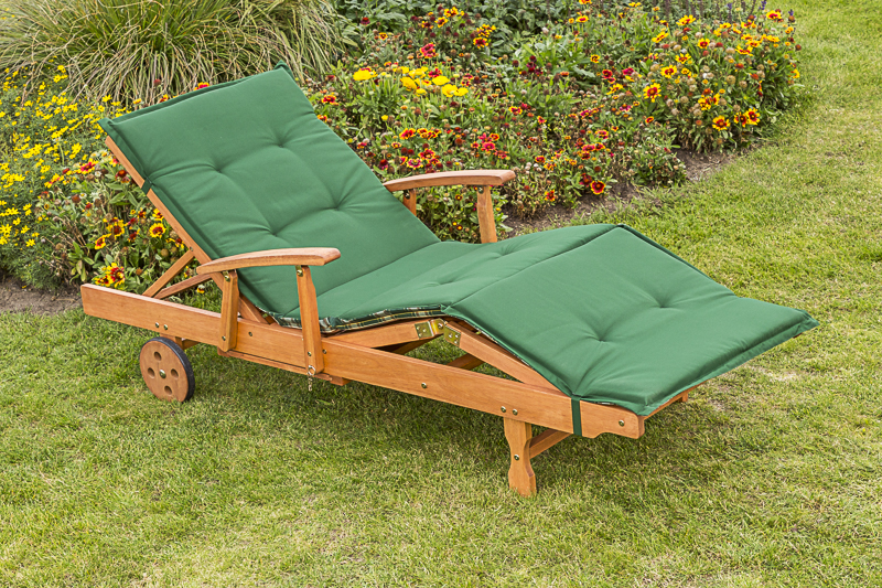 Kissen für Gartenliege, grün kariert/grün