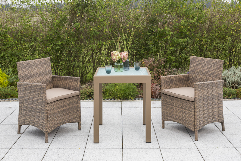 Treviso-Set-3tlg-2x-28234-228-26441-205-NB-2 Treviso Set, 3tlg., Ausziehtisch 65/130 x 65 cm, inkl. Kissen