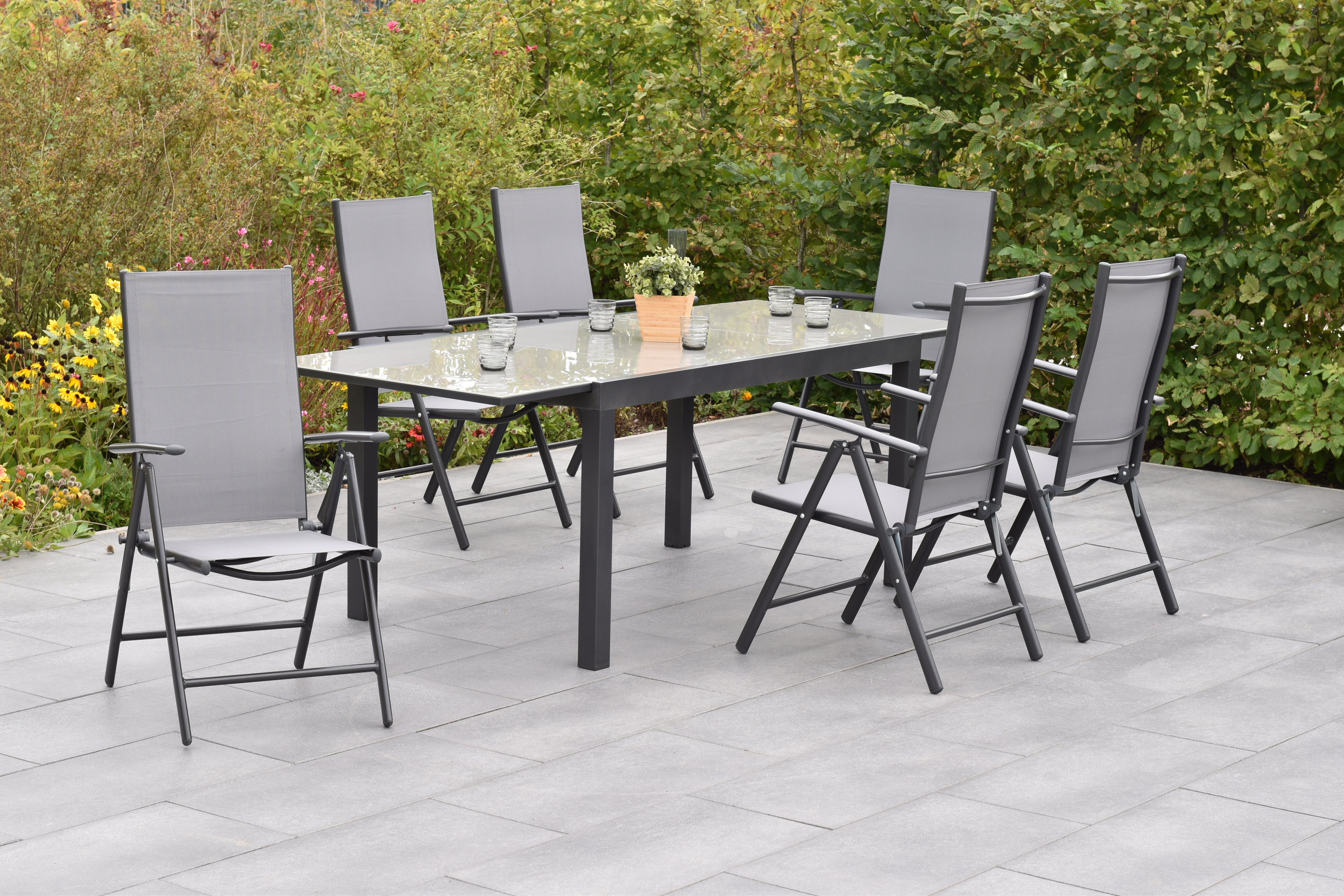 50872-309-2 Amalfi Set, 7 tlg., Ausziehtisch 200/300 x 110 cm