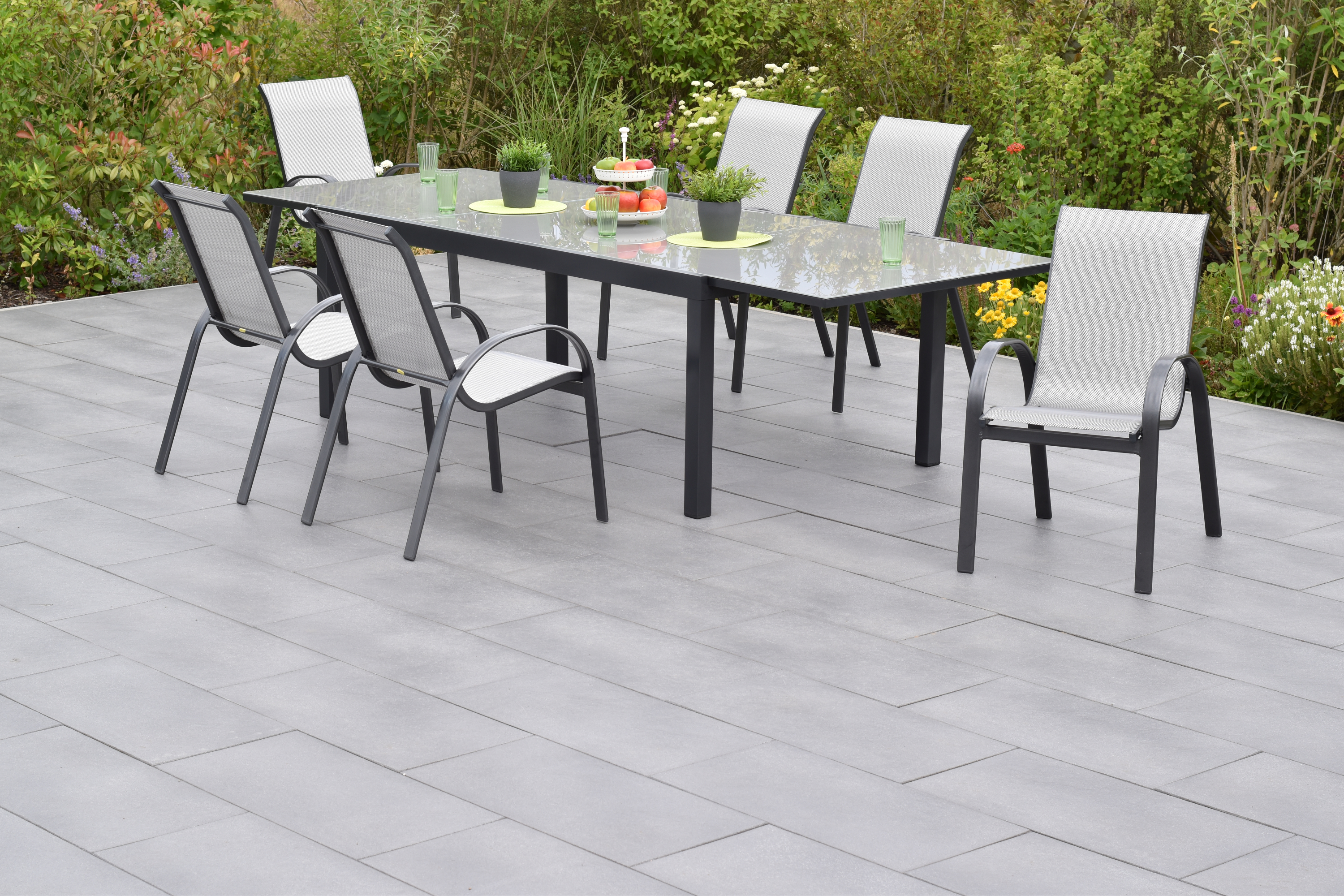 Amalfi Set, 7tlg., Ausziehtisch 200/300 x 110 cm Amalfi Set, 7tlg., Ausziehtisch 200/300 x 110 cm