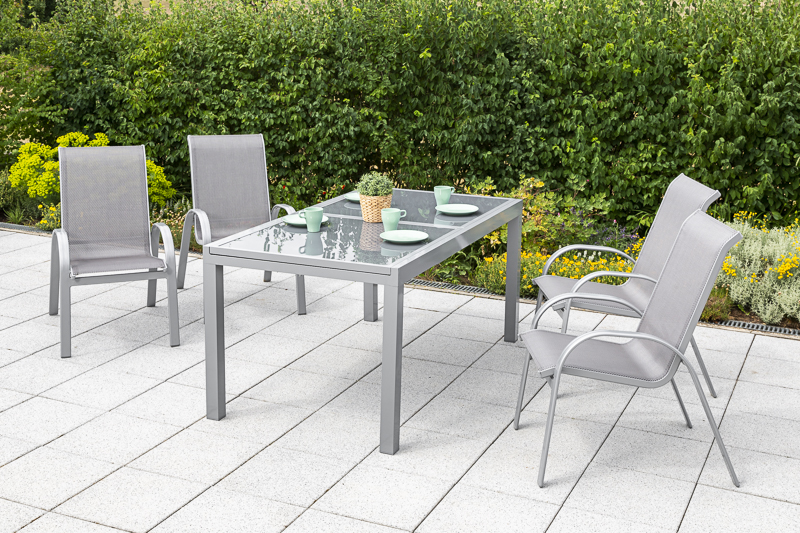 Amalfi-Set-5tlg-4x-26310-330-26451-219-NB-2pm4ukzfXG6ja5 Amalfi Set 5 tlg., 4 Stapelsessel, Auszietisch 160 (220) x 90 cm, diamantbraun