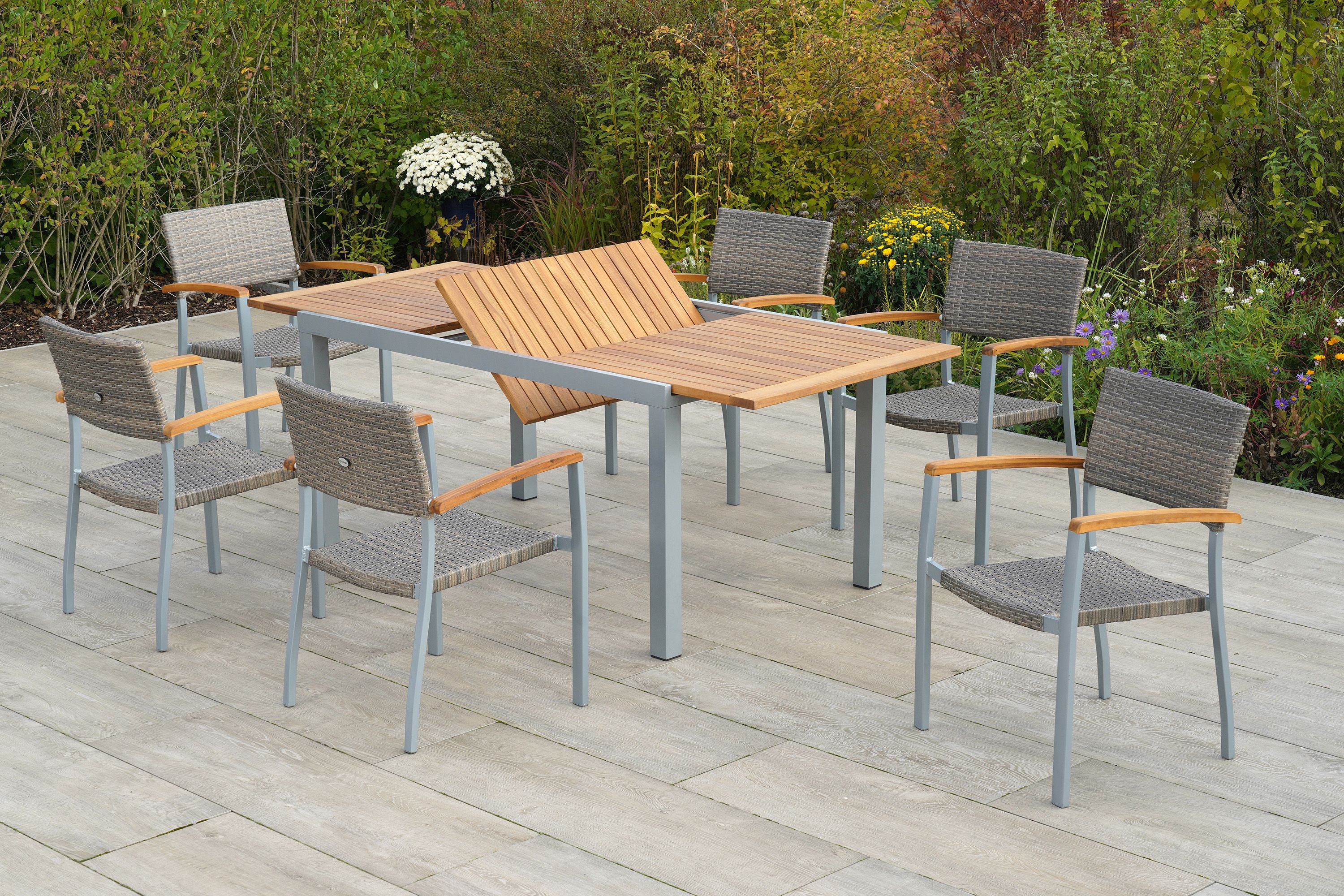 Silano Set, 7tlg., Ausziehtisch 150/200 x 90 cm 