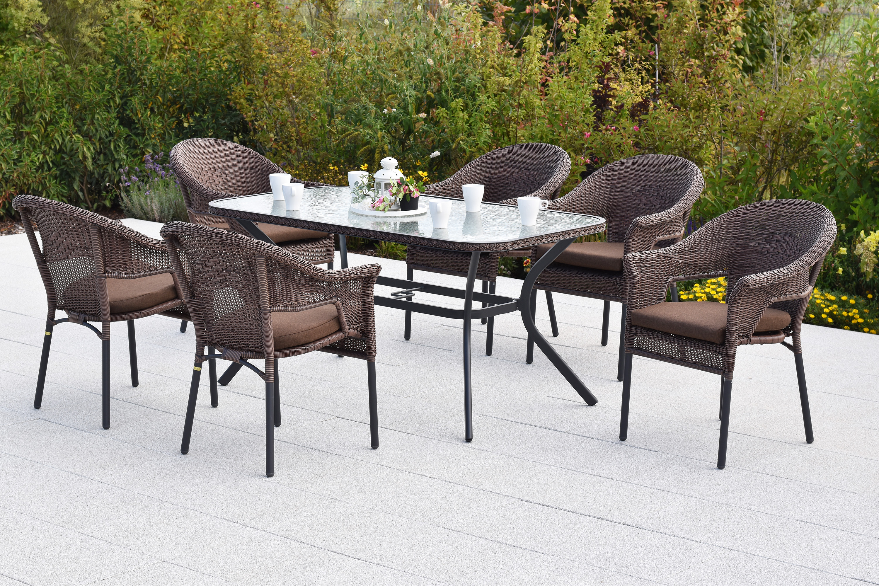 Ravenna Set, 13tlg., Tisch 150 x 85 cm, inkl. Kissen, braun Ravenna Set, 13tlg., Tisch 150 x 85 cm, inkl. Kissen, braun