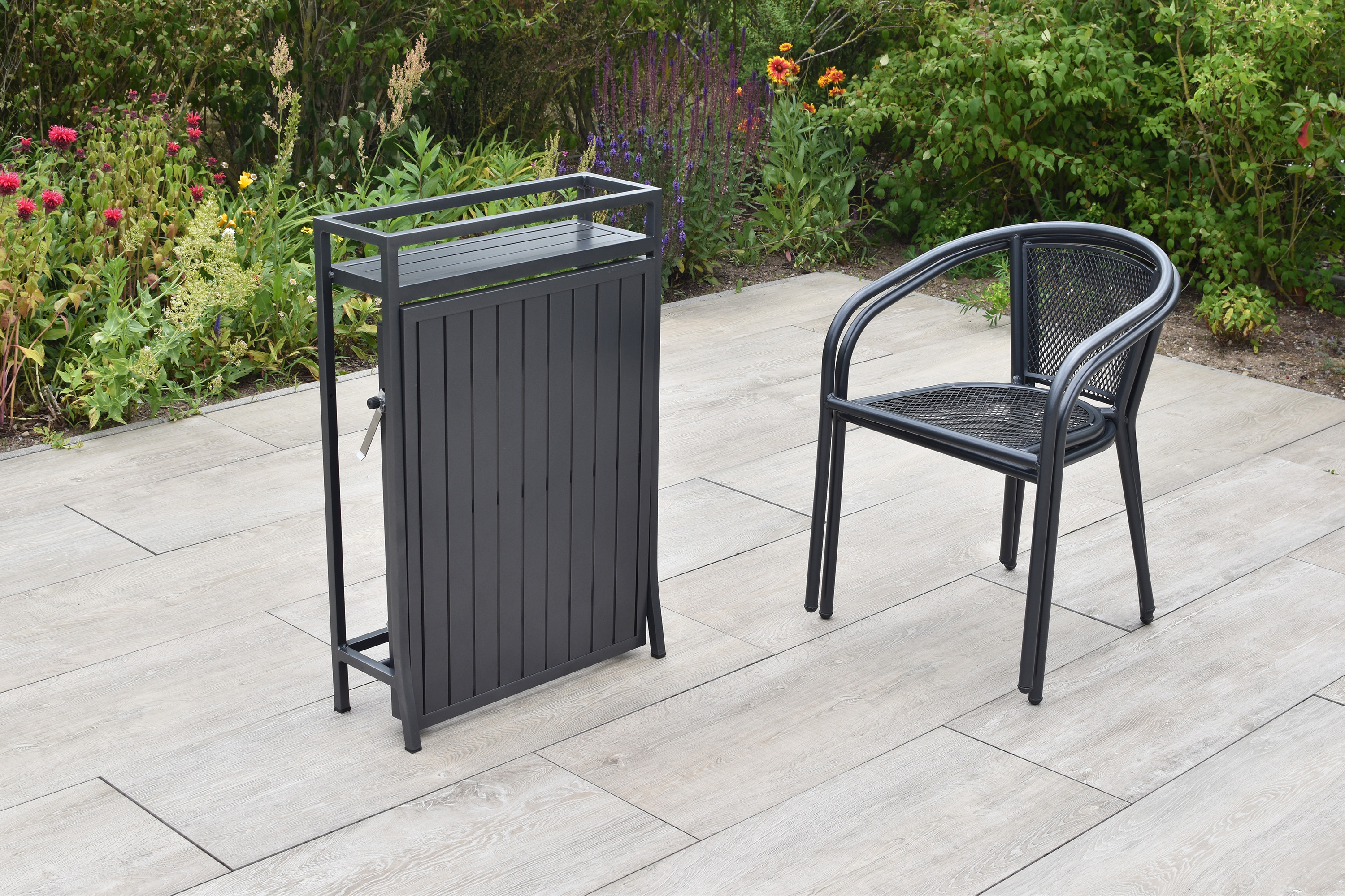 Delos Set 3tlg., 2 Bistrosessel, stapelbar, Balkonklappentisch 23/91 x 60 cm